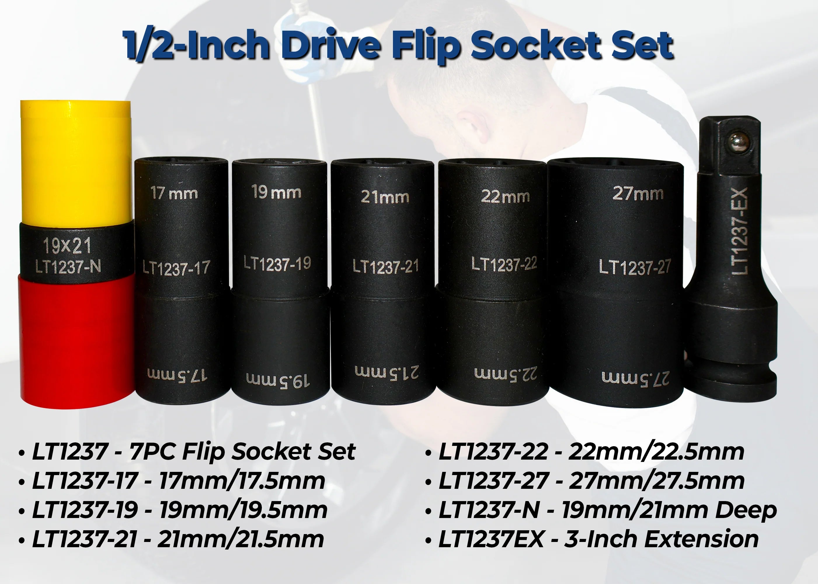 1/2-Inch Drive Flip Socket Set (7-Piece)