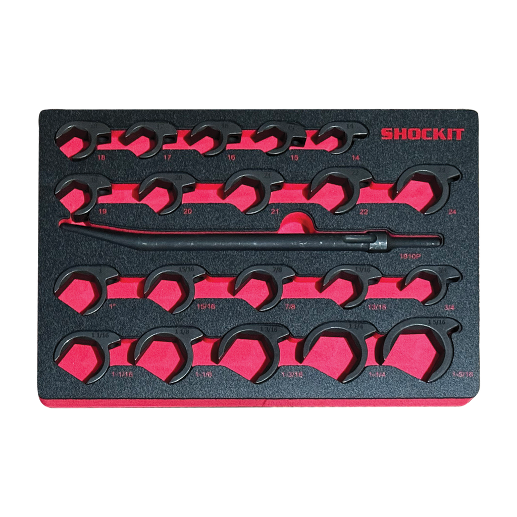 SHOCKIT® Open End Line Wrench Set in HD EVA Foam Tray, Automotive/Hydr