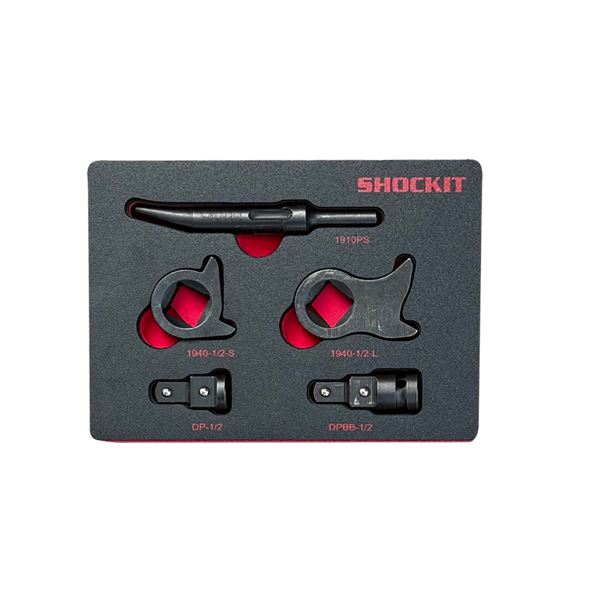 SHOCKIT™ Kentucky Kicker 1/2” Driver Kit in HD EVA Foam, Remove Seized Nuts Bolts – 5 Piece