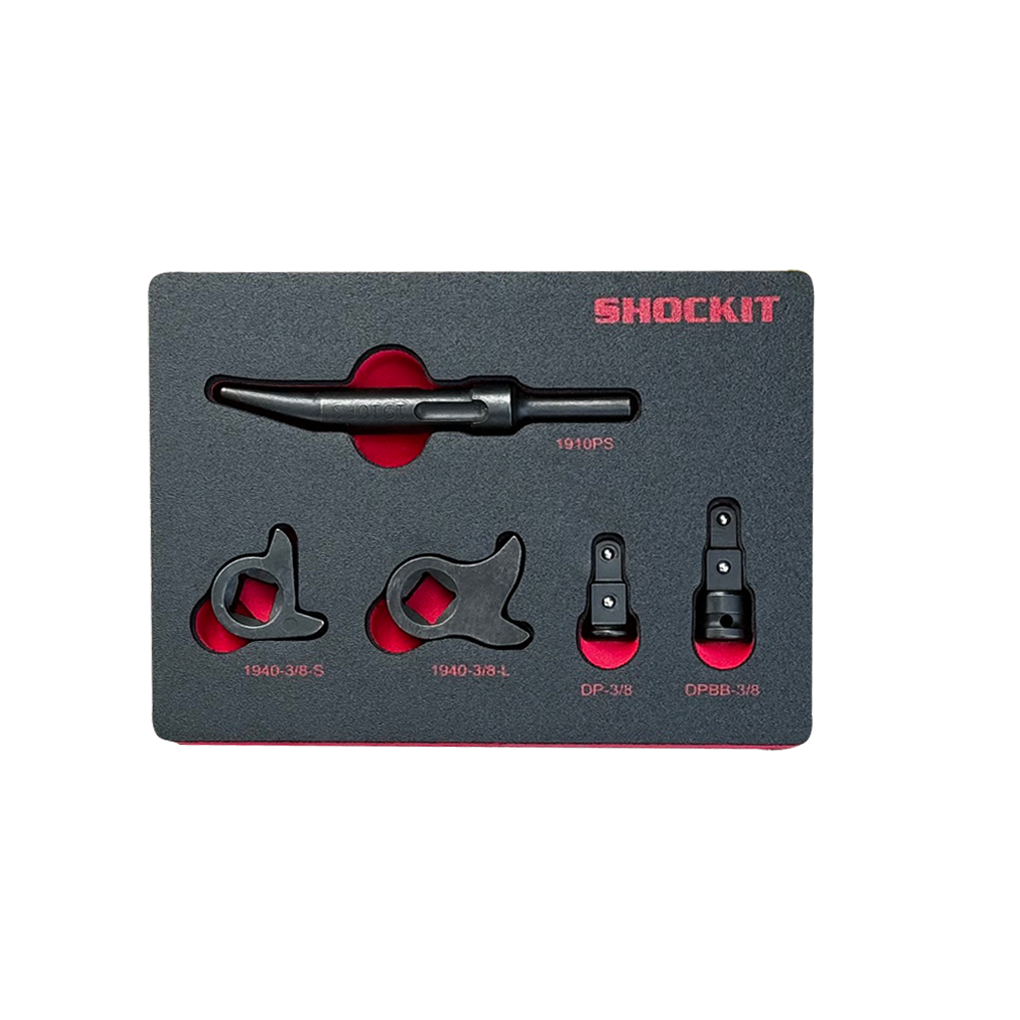 SHOCKIT™ Kentucky Kicker 3/8” Driver Kit in HD EVA Foam, Remove Seized Nuts Bolts – 5 Piece