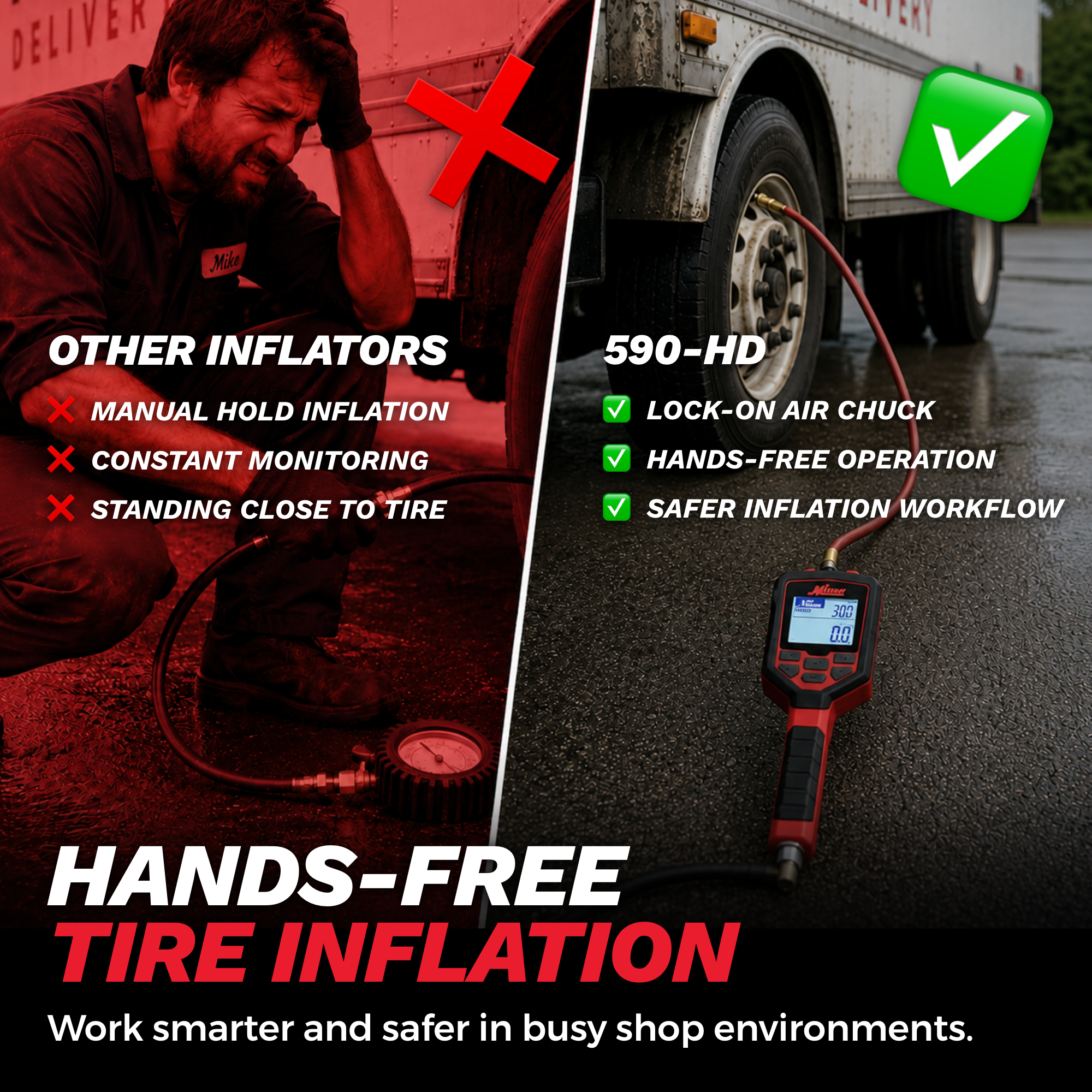Heavy-Duty Preset Digital Auto Tire Inflator with Gauge, 174 PSI Automatic Inflate & Deflate