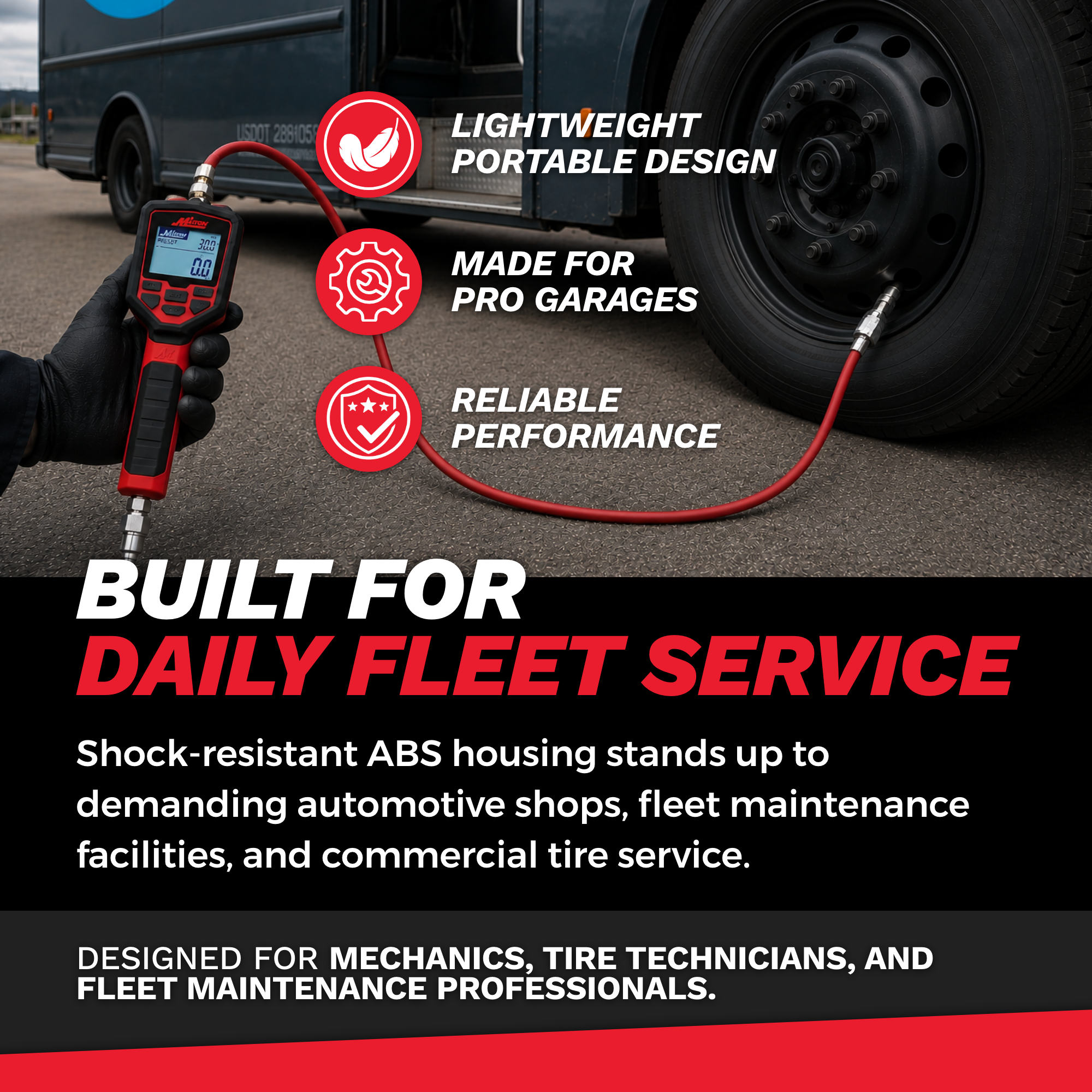 Heavy-Duty Preset Digital Auto Tire Inflator with Gauge, 174 PSI Automatic Inflate & Deflate