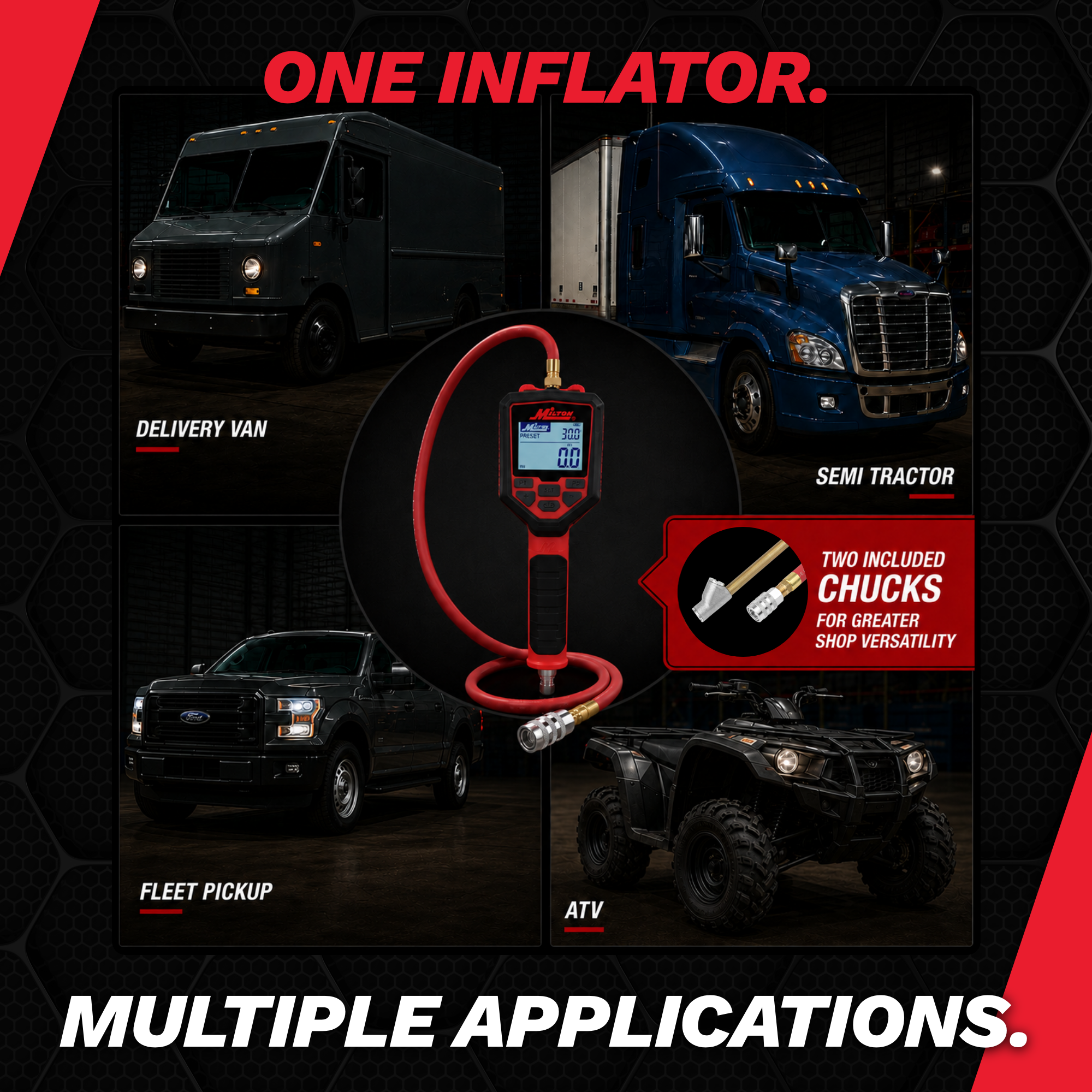Heavy-Duty Preset Digital Auto Tire Inflator with Gauge, 174 PSI Automatic Inflate & Deflate