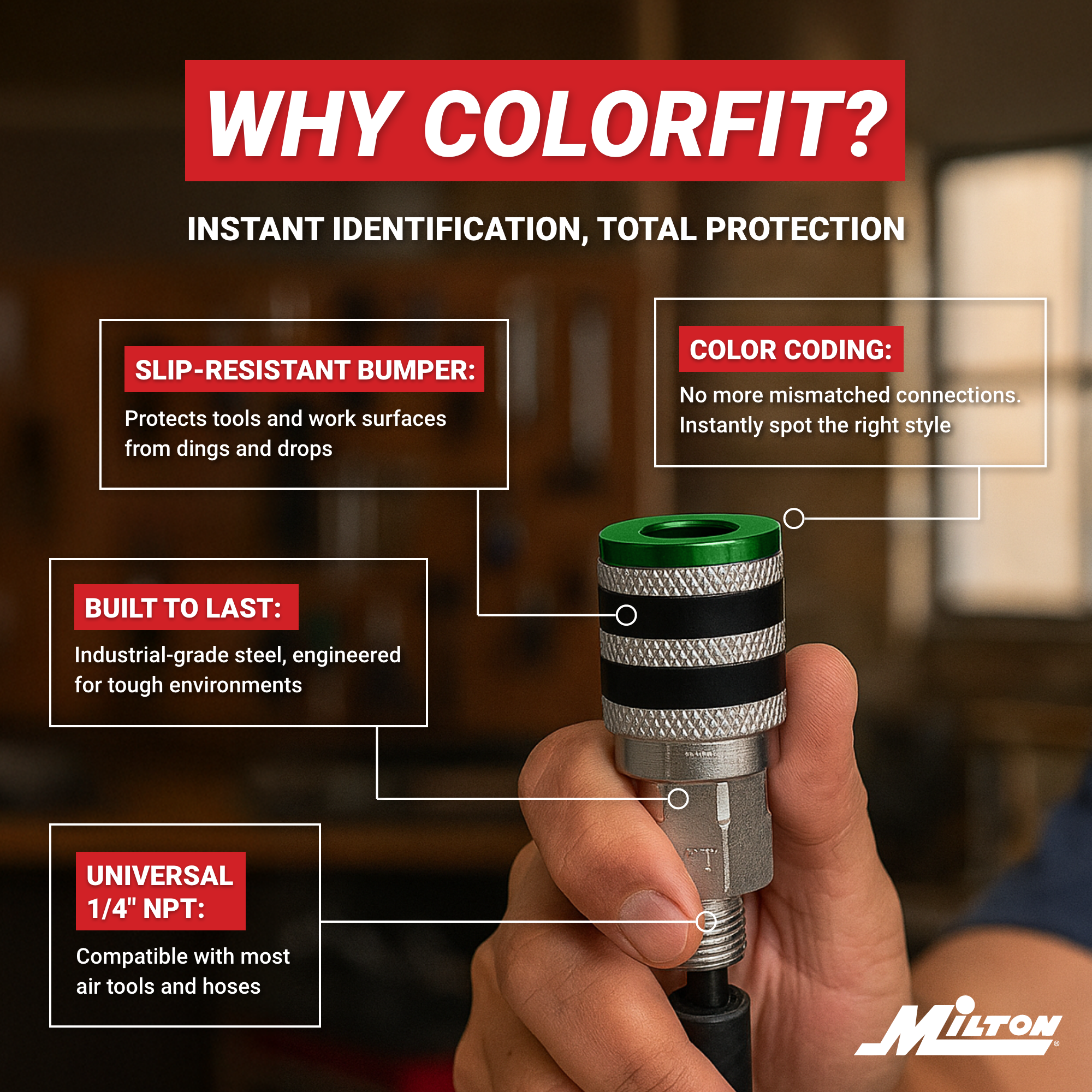 Colorfit Coupler & Plug Kit with Rubber Bumpers, A-Style, 14-Pieces