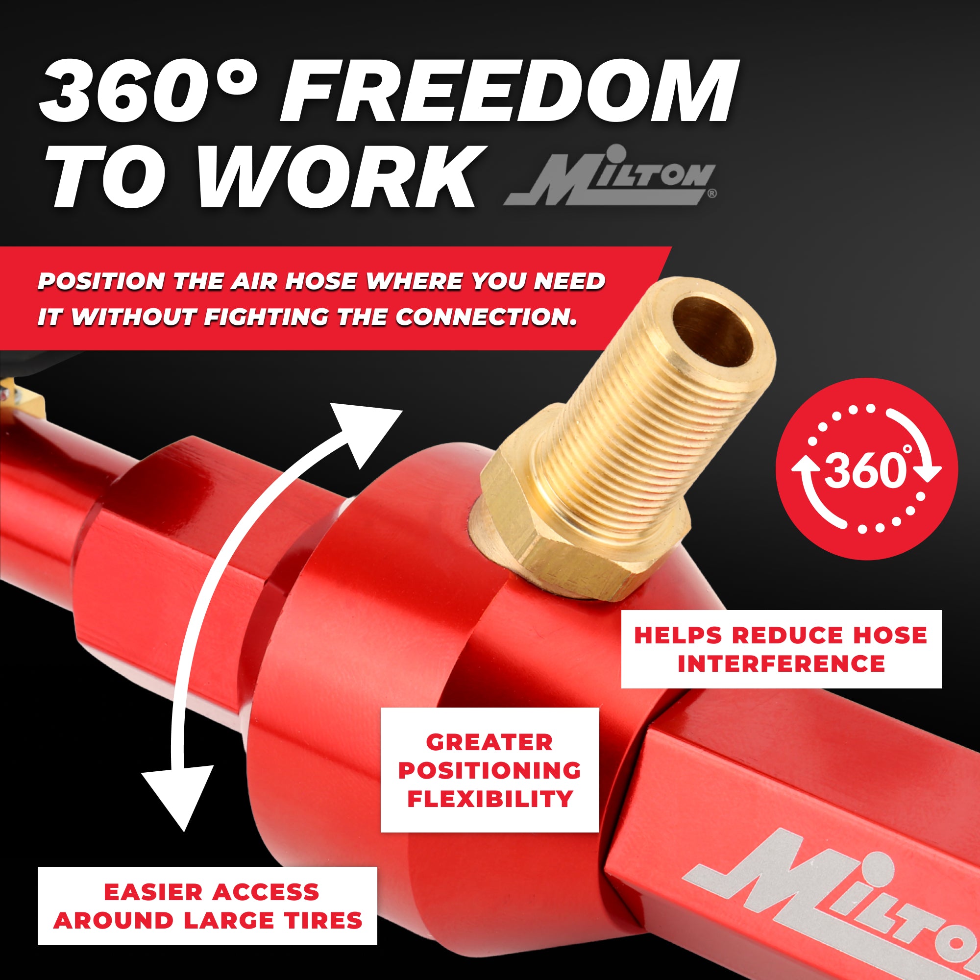 Large Bore Valve Core Removal Tool – Full-Bore Inflator/Deflator with Clip-On Chuck & 360° Swivel Air Inlet