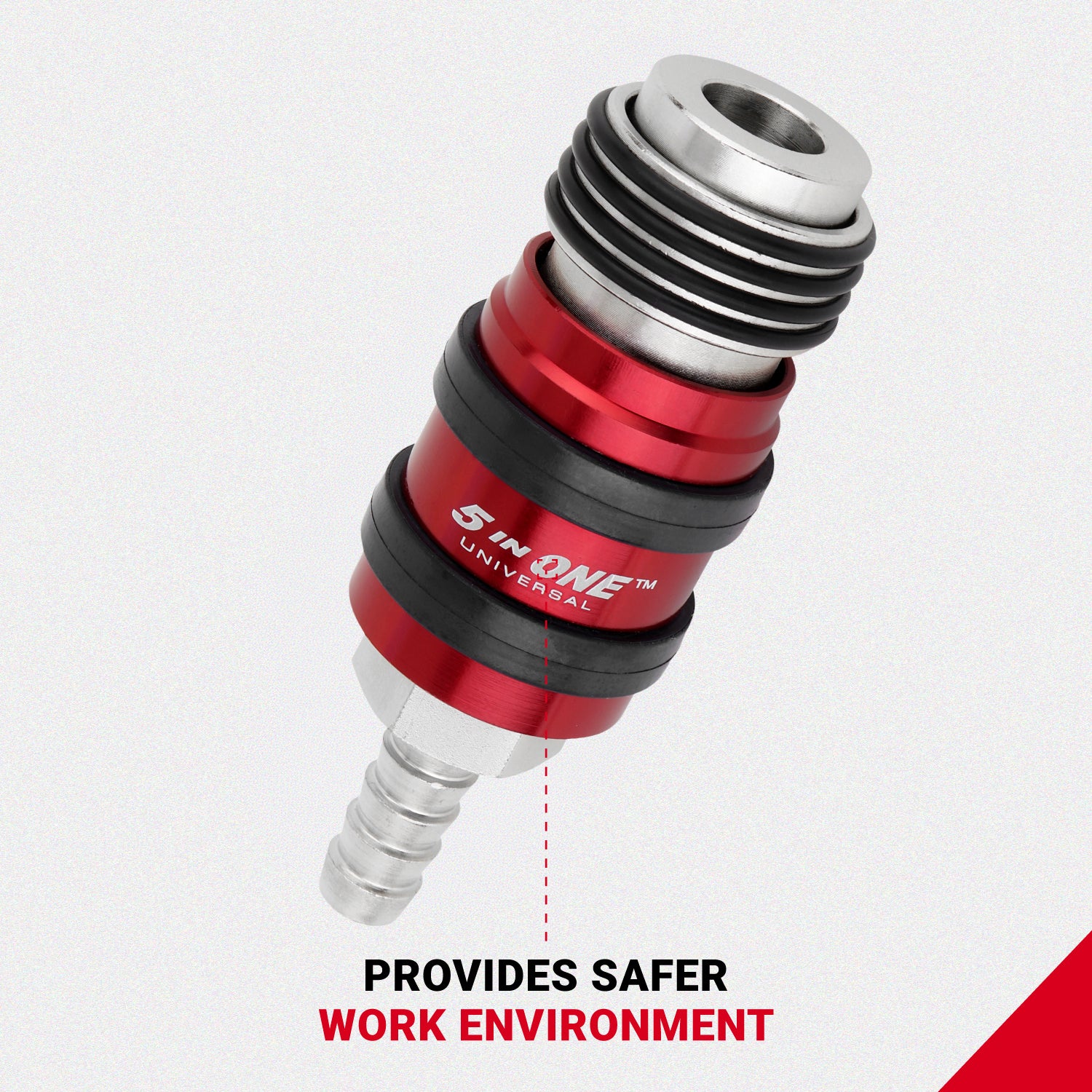 5 In ONE® Universal Safety Exhaust Hose Barb Industrial Coupler, 3/8