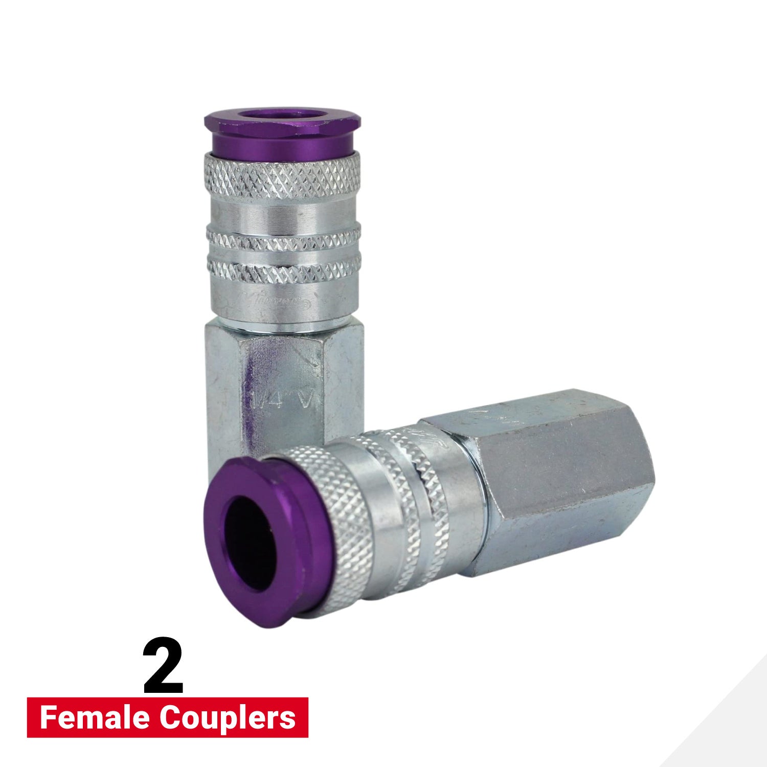 COLORFIT® HIGHFLOWPRO® Coupler & Plug Kit (V-Style, Purple) - 1/4