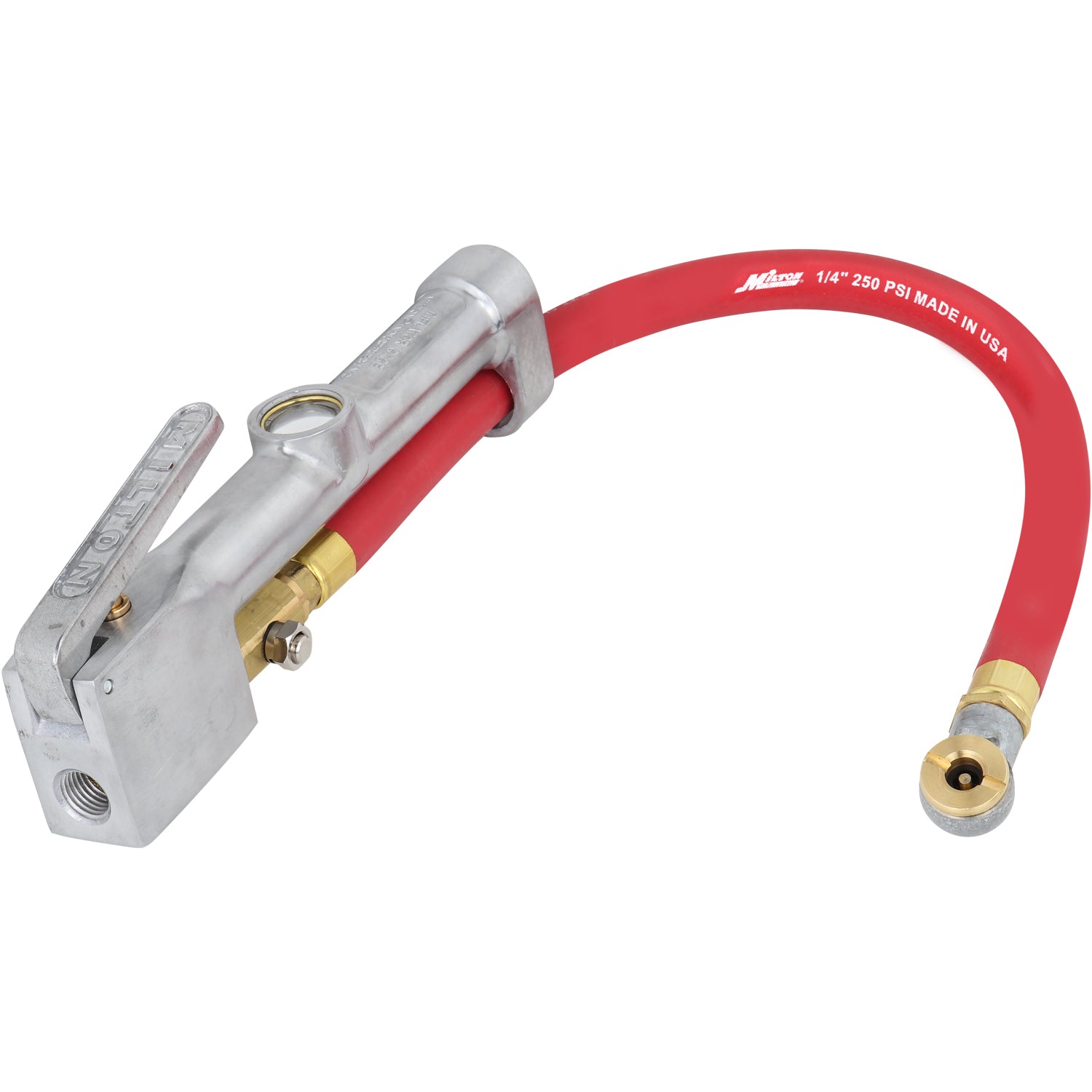 Service Station Tire Inflator and Air Pressure Gauge, Single Head Chuck, 1/4