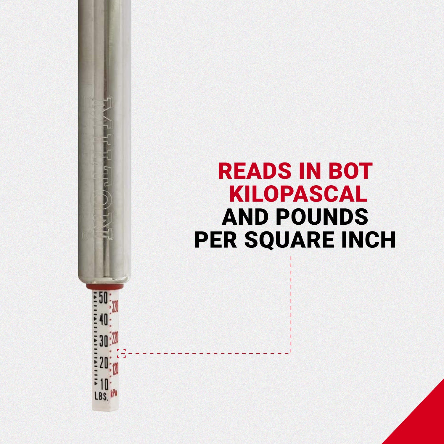 Milton® Heavy Duty, Tire & Tread Pencil Gauge, 10-70 PSI, Single Head Air Chuck, Brass Tubing, Corrosion Resistant