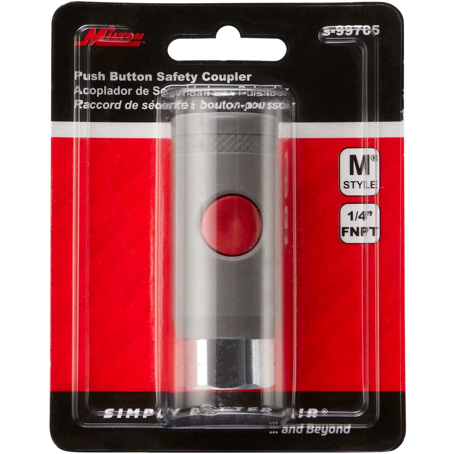 Safety Air Coupler, M-Style 1/4