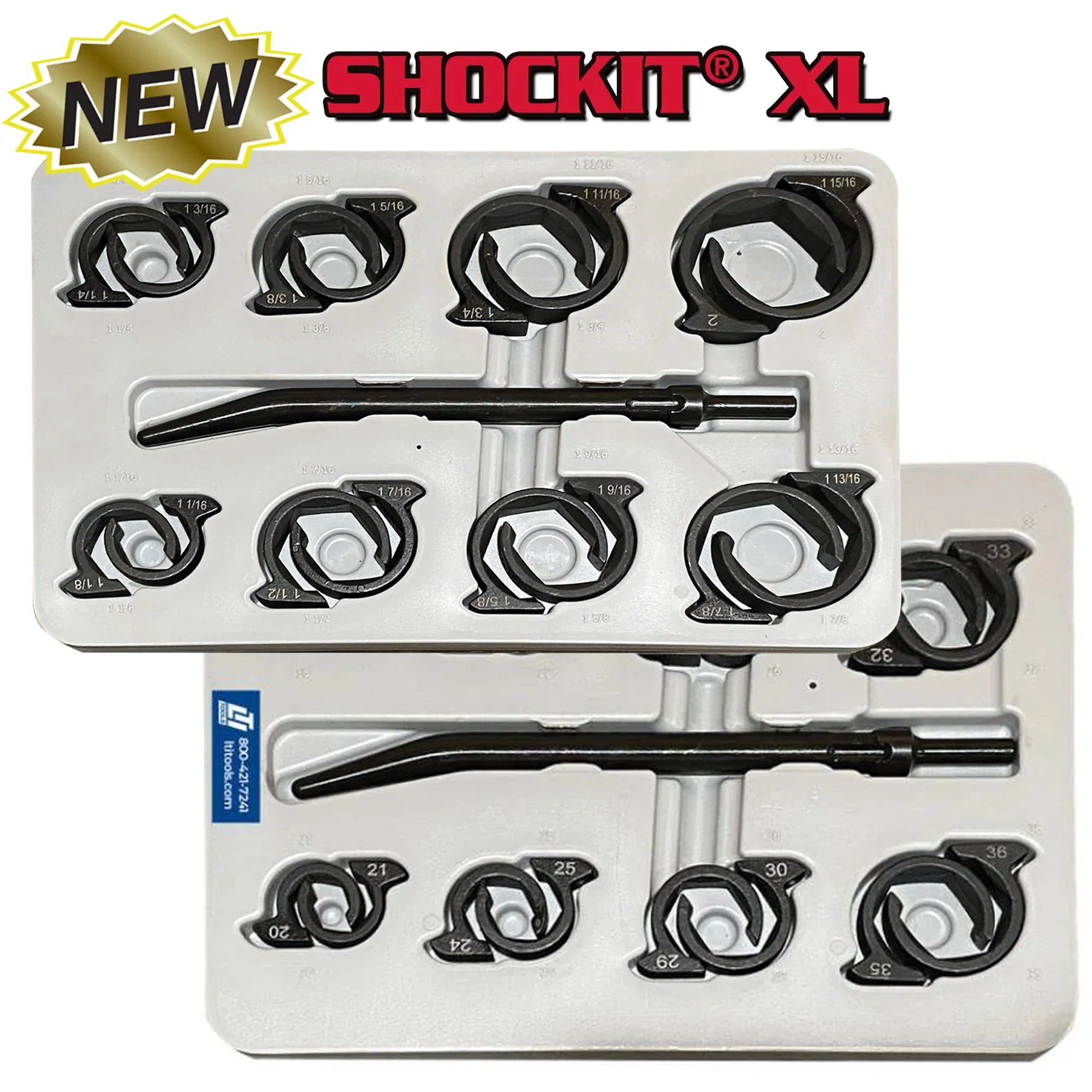 Heavy Duty SAE & Metric SHOCKIT™ Socket Line Wrench Set Industrial/Hydraulic Fittings Removal 16-Piece