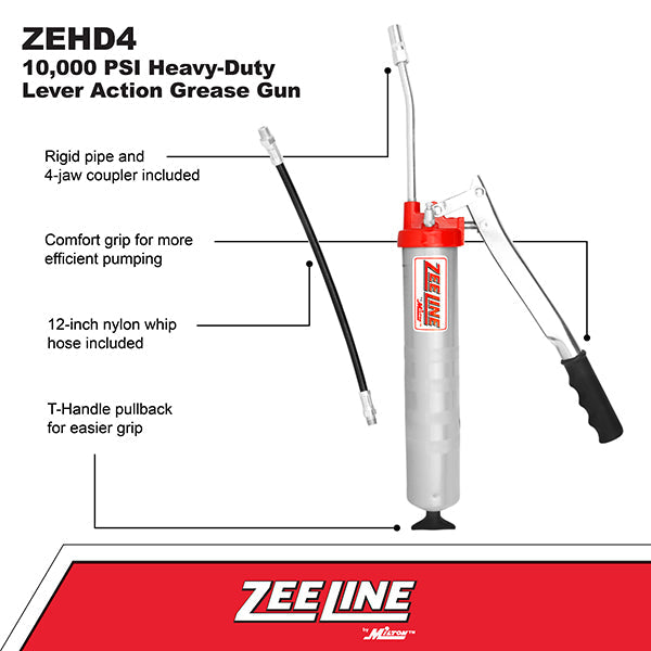 ZEHD4 – 10,000 psi Heavy-Duty Lever Action Grease Gun
