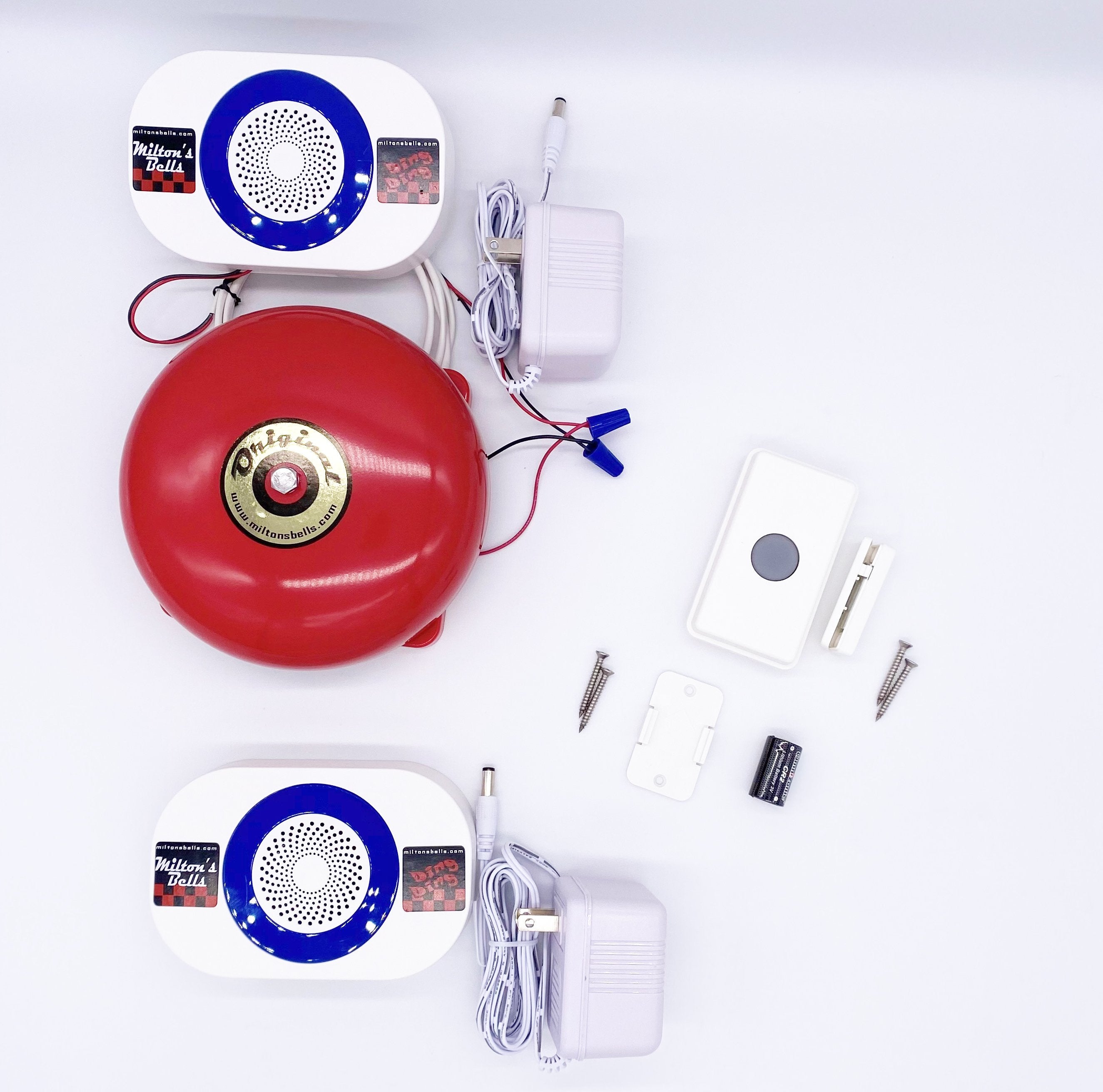 Warehouse Bell Ringer Warehouse Doorbell Kit – Dual Chimes and Loud Low-Voltage Bell for Lon