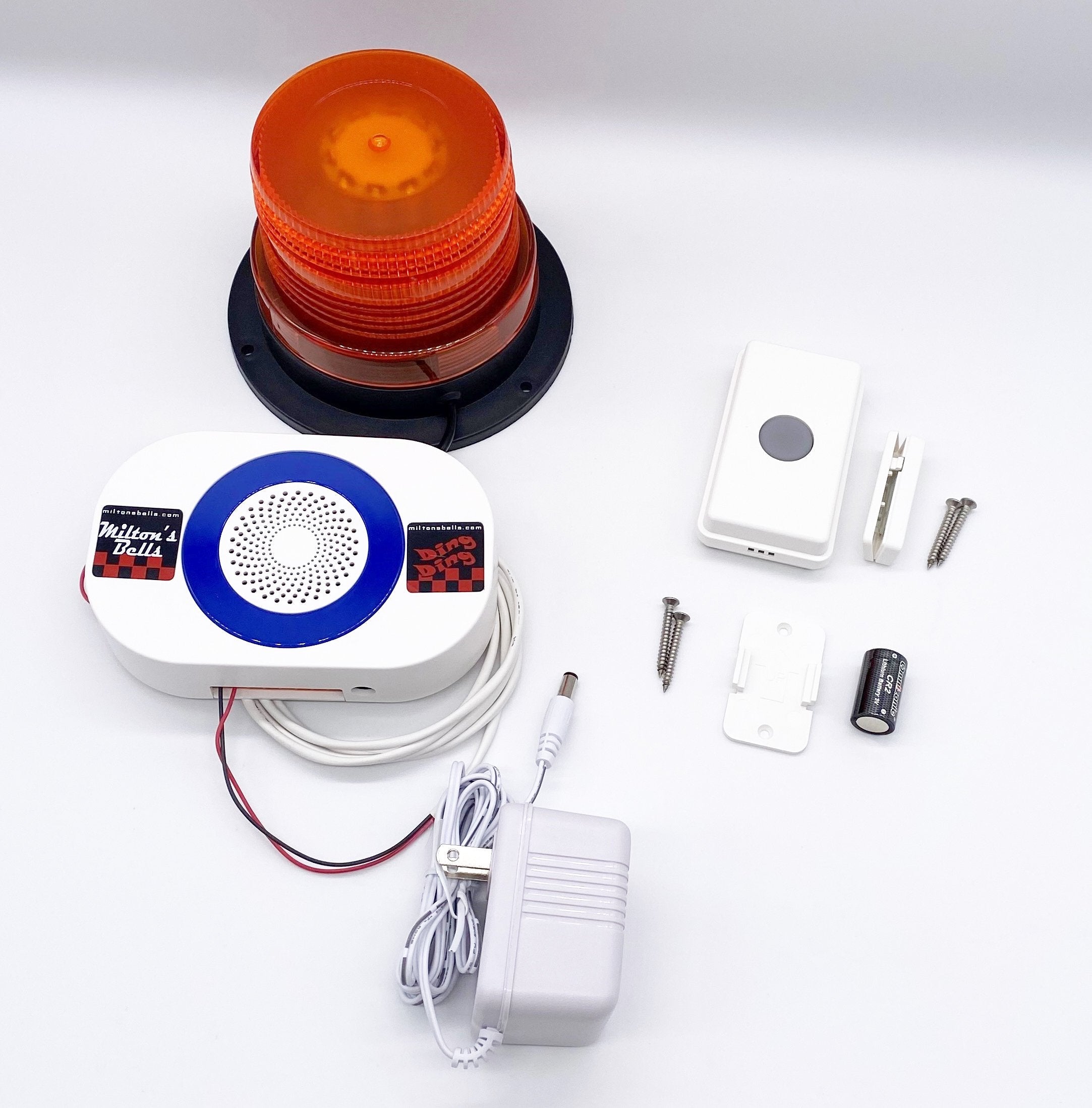 Wireless Commercial Chime Kit with Strobe Light – Long-Range Doorbell