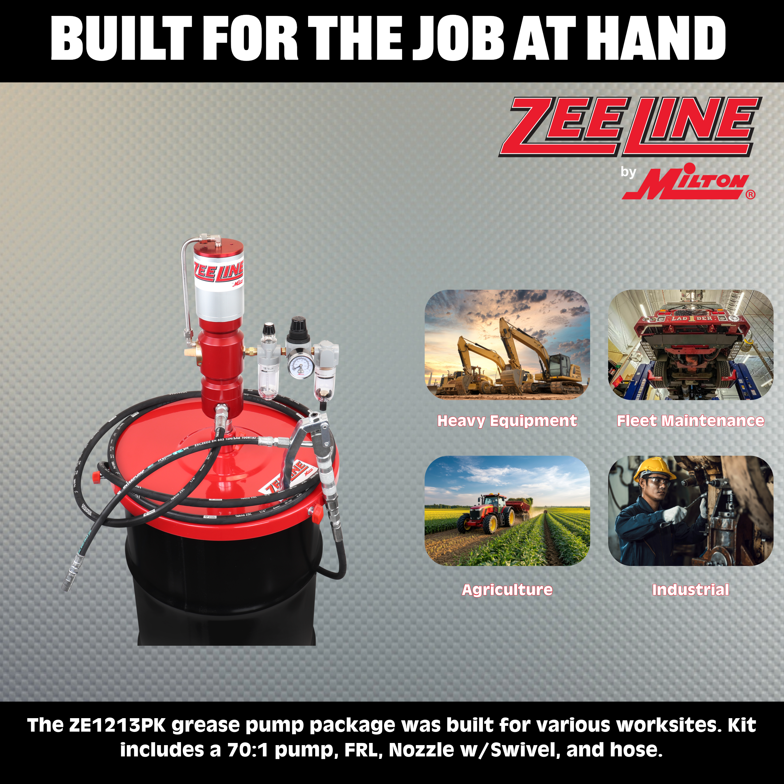 ZE1213PK – 70:1 Premium Grease Pump for 120 Lbs. Kegs Package