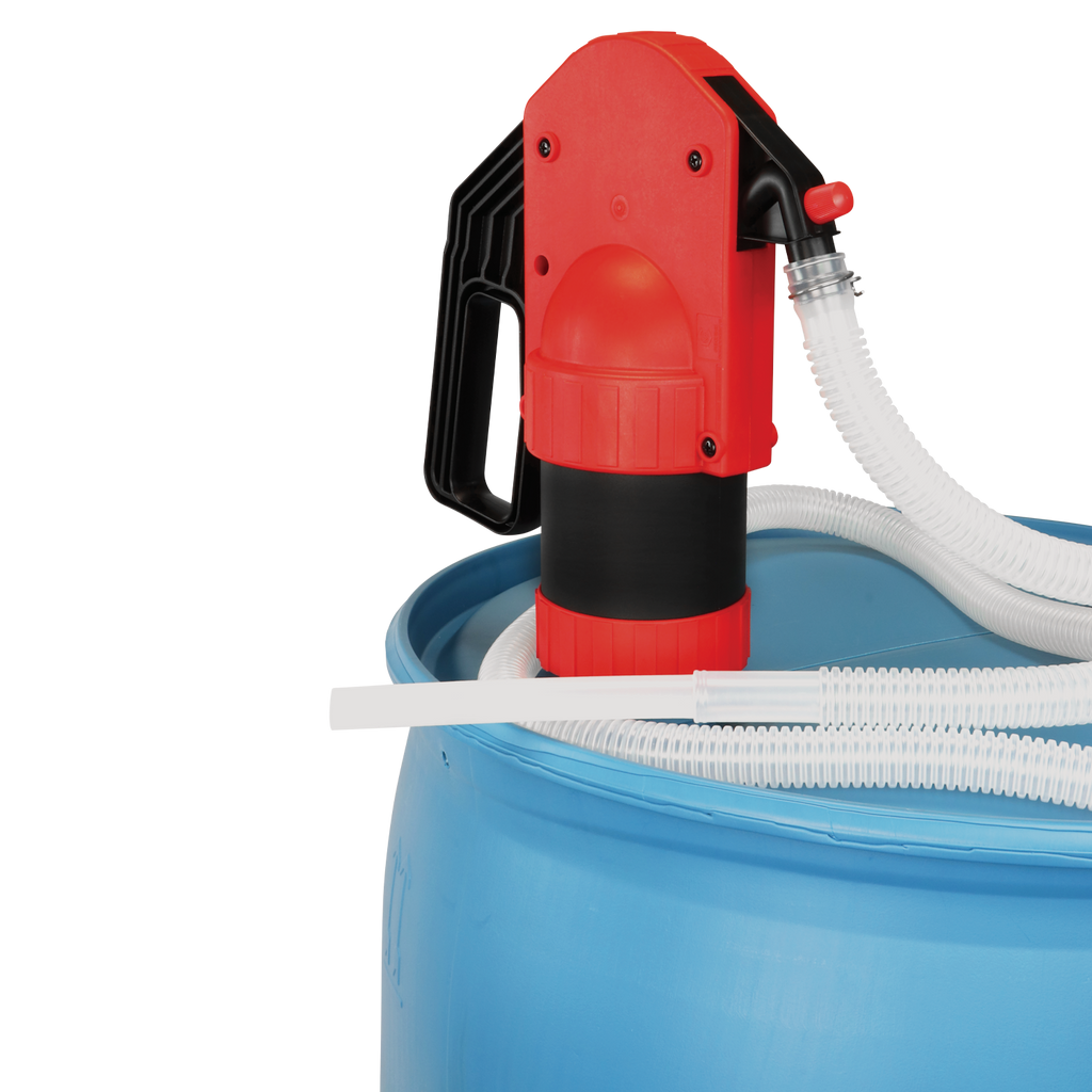 Pistol grip lever pump with polypropylene and polyethylene