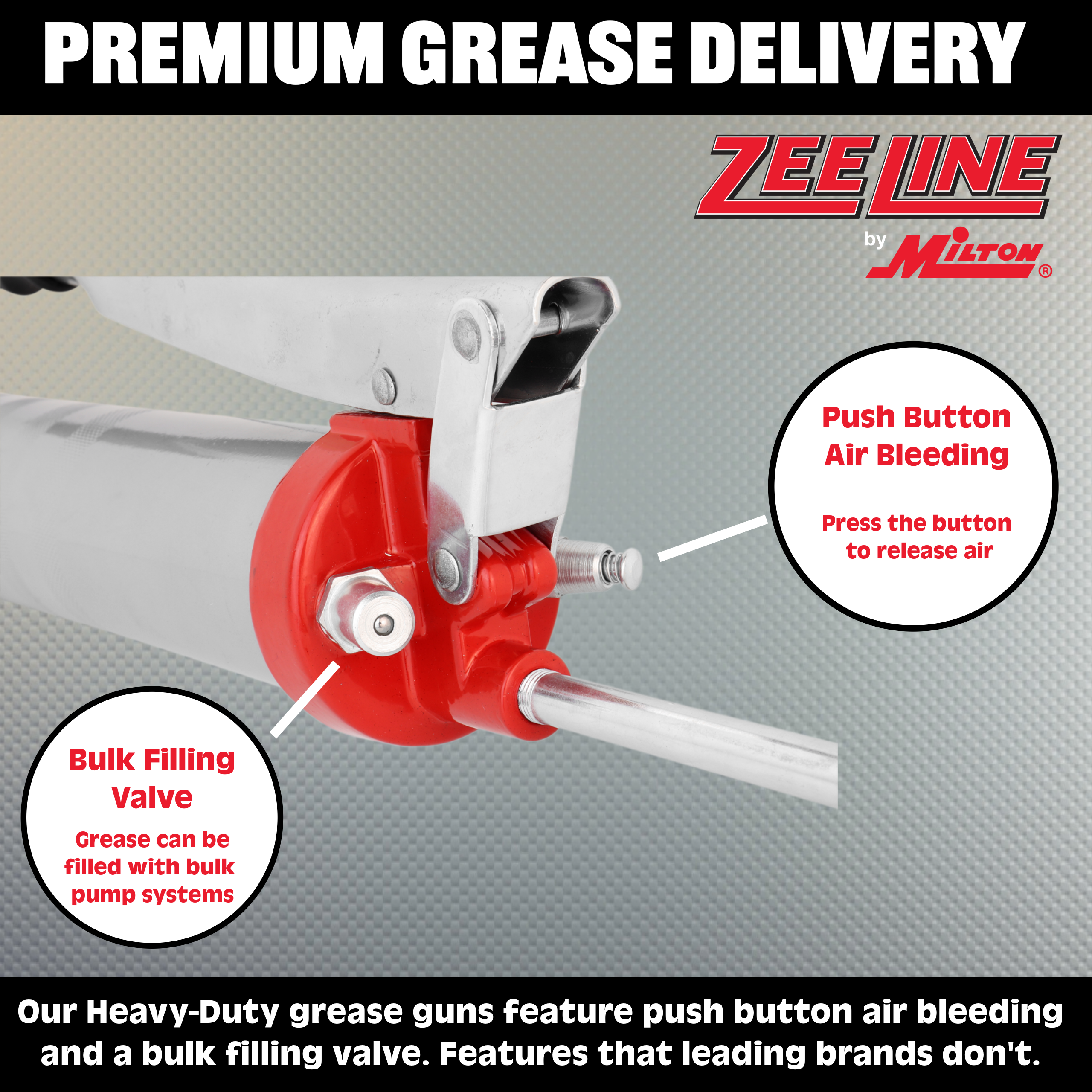 ZEHD4-LC - 10,000 psi Heavy-Duty Lever Action Grease Gun w/Locking Grease Coupler