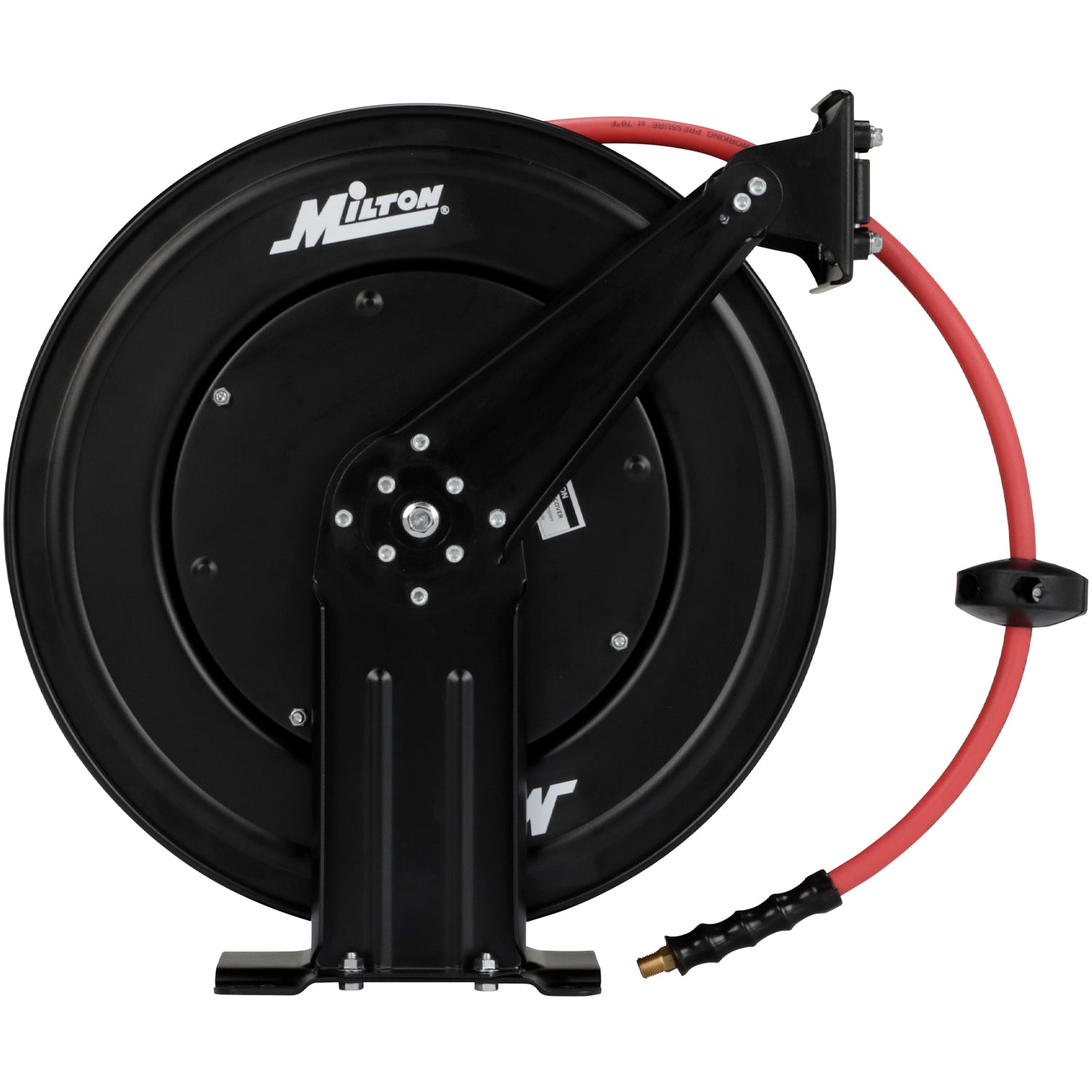 AIRZILLA Retractable Air Hose Reel - 65ft Hybrid Polymer Hose With Auto Rewind & Dual Arm