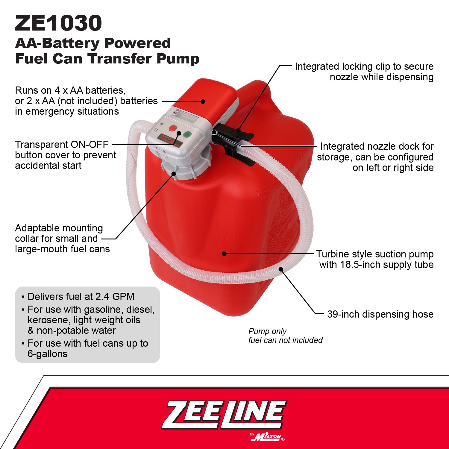 ZE1030 – AA Battery Powered Fuel Can Transfer Pump — Milton