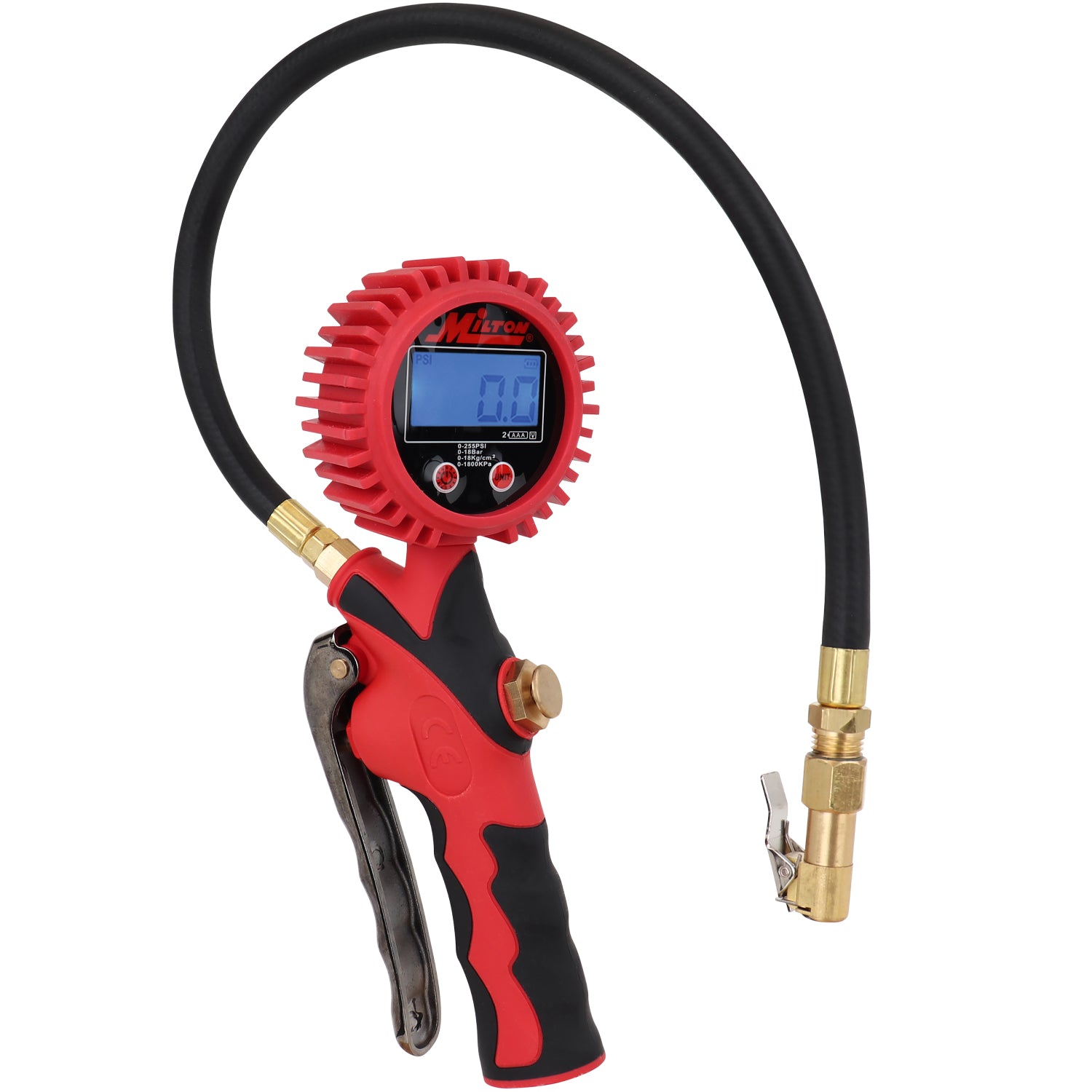 Pneumatic Digital Inflator Milton Heavy-Duty Digital Tire Inflator and Air Pressure Gauge, Clip-on ...
