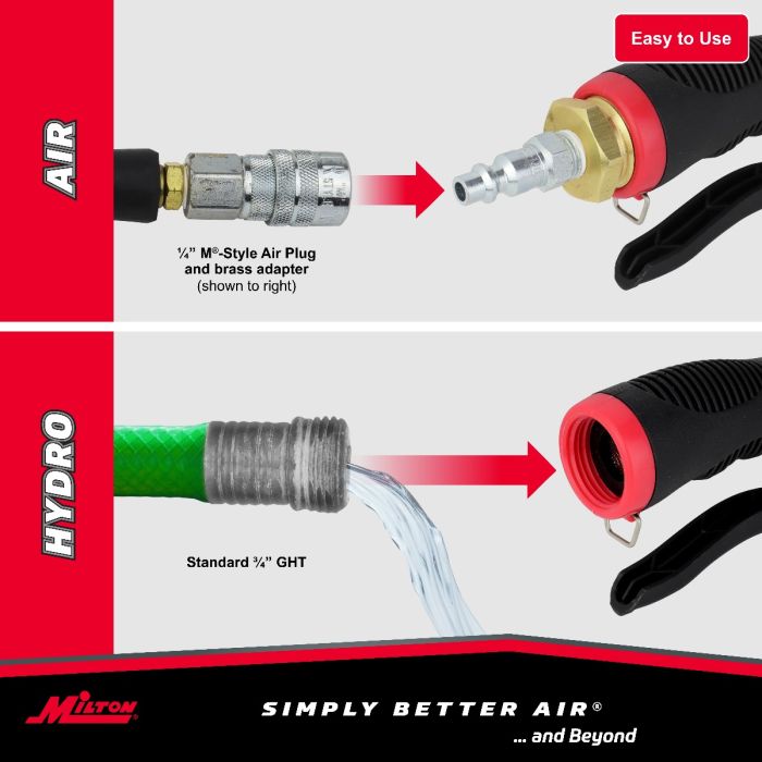 PowerWand® Dual Water and Air High Volume Air Blow Gun with Tips, 4 Pc