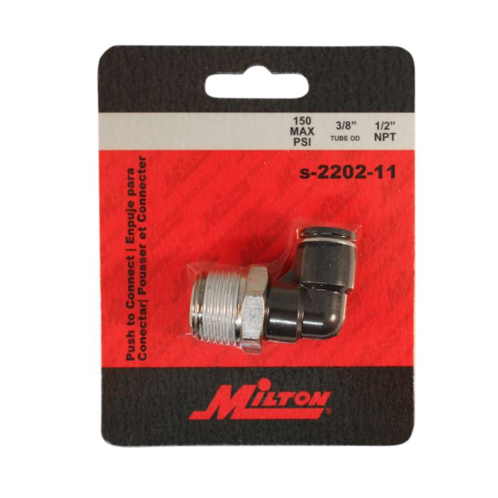 1/2" MNPT 3/8" OD Push-to-Connect Swivel Elbow packaged