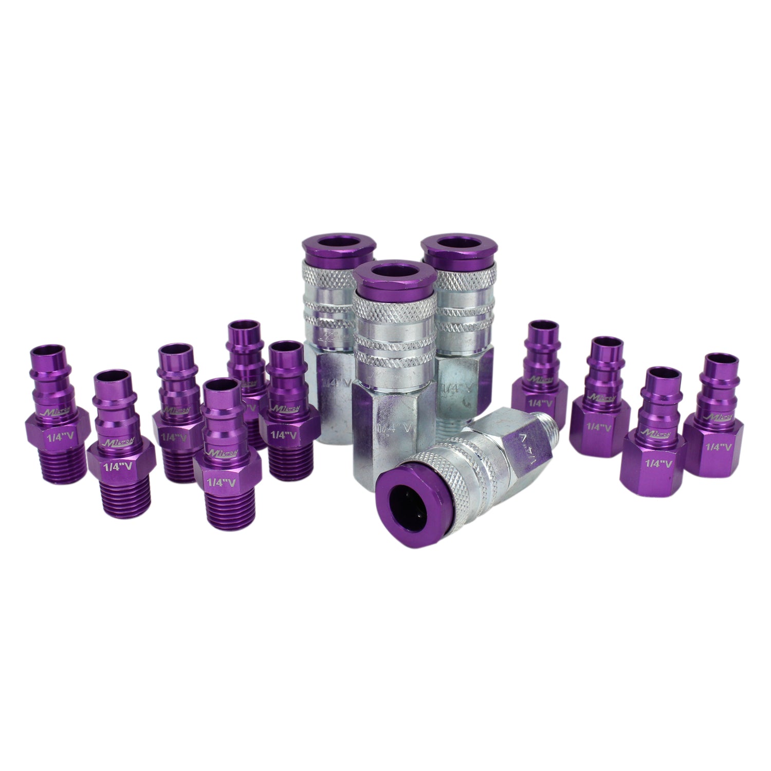 COLORFIT® HIGHFLOWPRO® Coupler & Plug Kit (V-Style, Purple) - 1/4