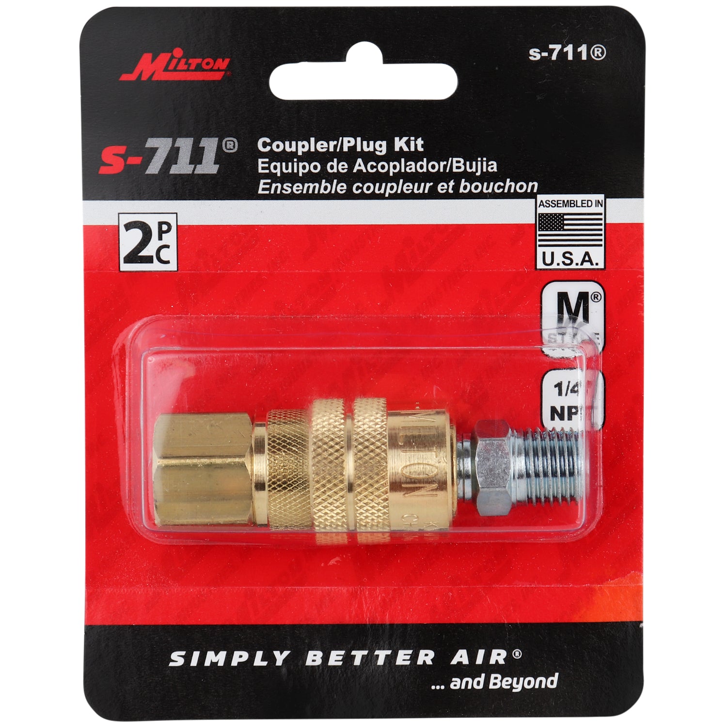 Air Compressor Coupler and Plug Kit, M-STYLE®, 1/4
