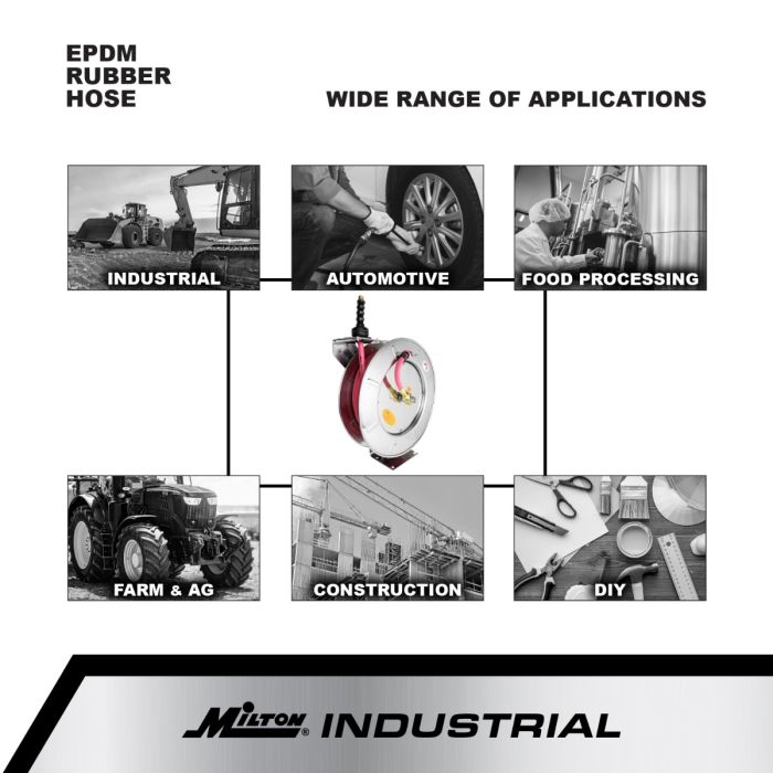 Industrial Stainless Steel Hose Reel Retractable, 3/8