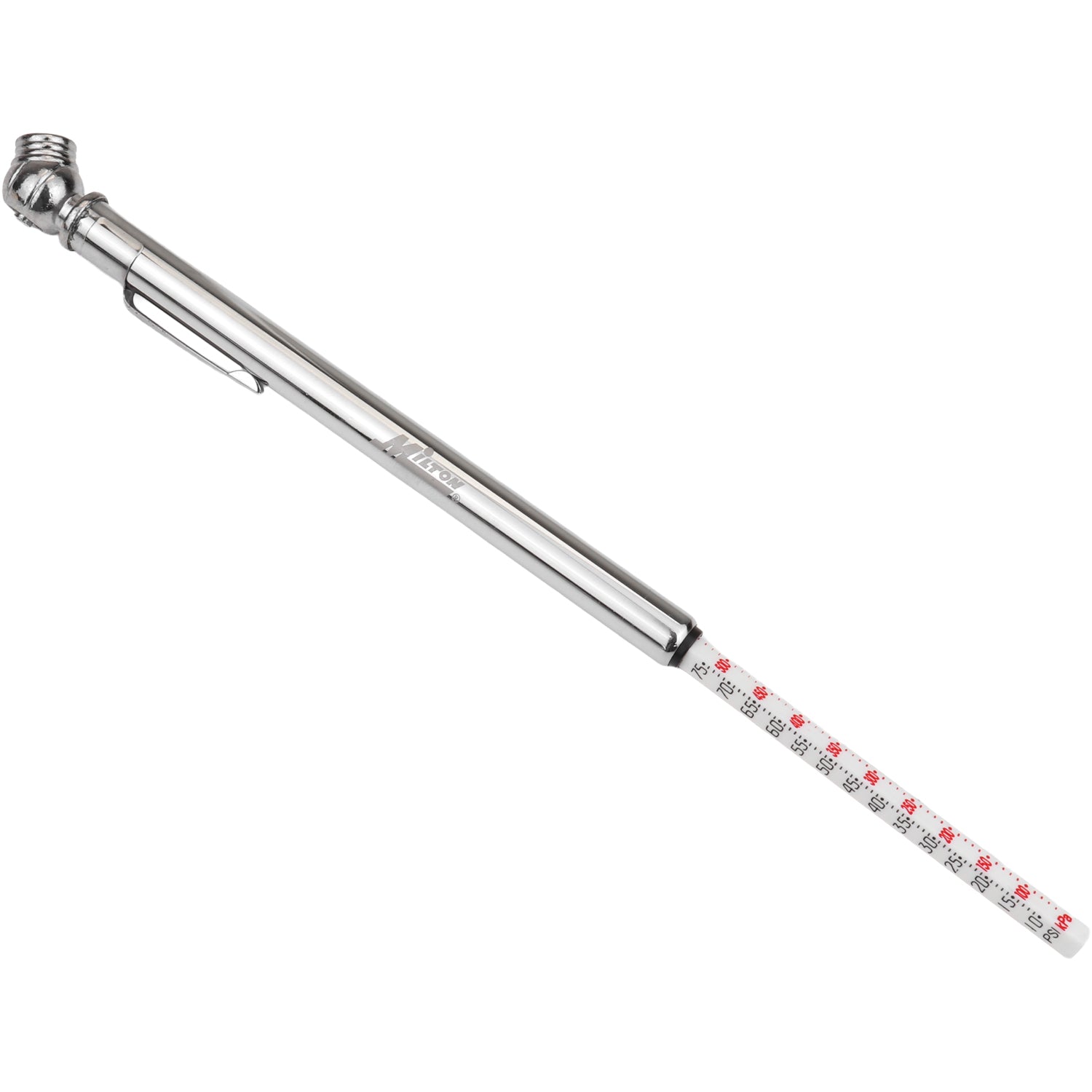 Tire Pressure Gauge with Tire Tread Gauge, Single Ball-Head Air Chuck, Stainless Steel Pencil Tire Gauge, 10-75 PSI