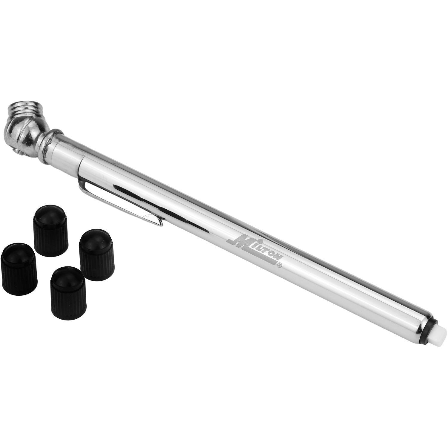 Tire Pressure Gauge with Tire Tread Gauge, Single Ball-Head Air Chuck, Stainless Steel Pencil Tire Gauge, 10-75 PSI