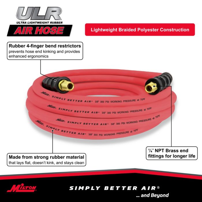 Stark 100 ft. x 3/8 in. Retractable All-Weather Rubber Air Hose
