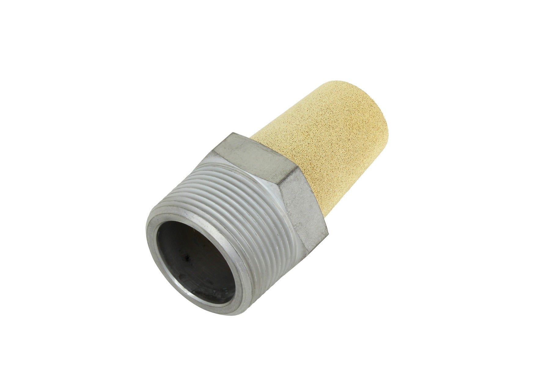 Pneumatic Exhaust Muffler, 1 1/4” MNPT 40 Micron Sintered Bronze Silencer/Diffuse air & Noise Reducer