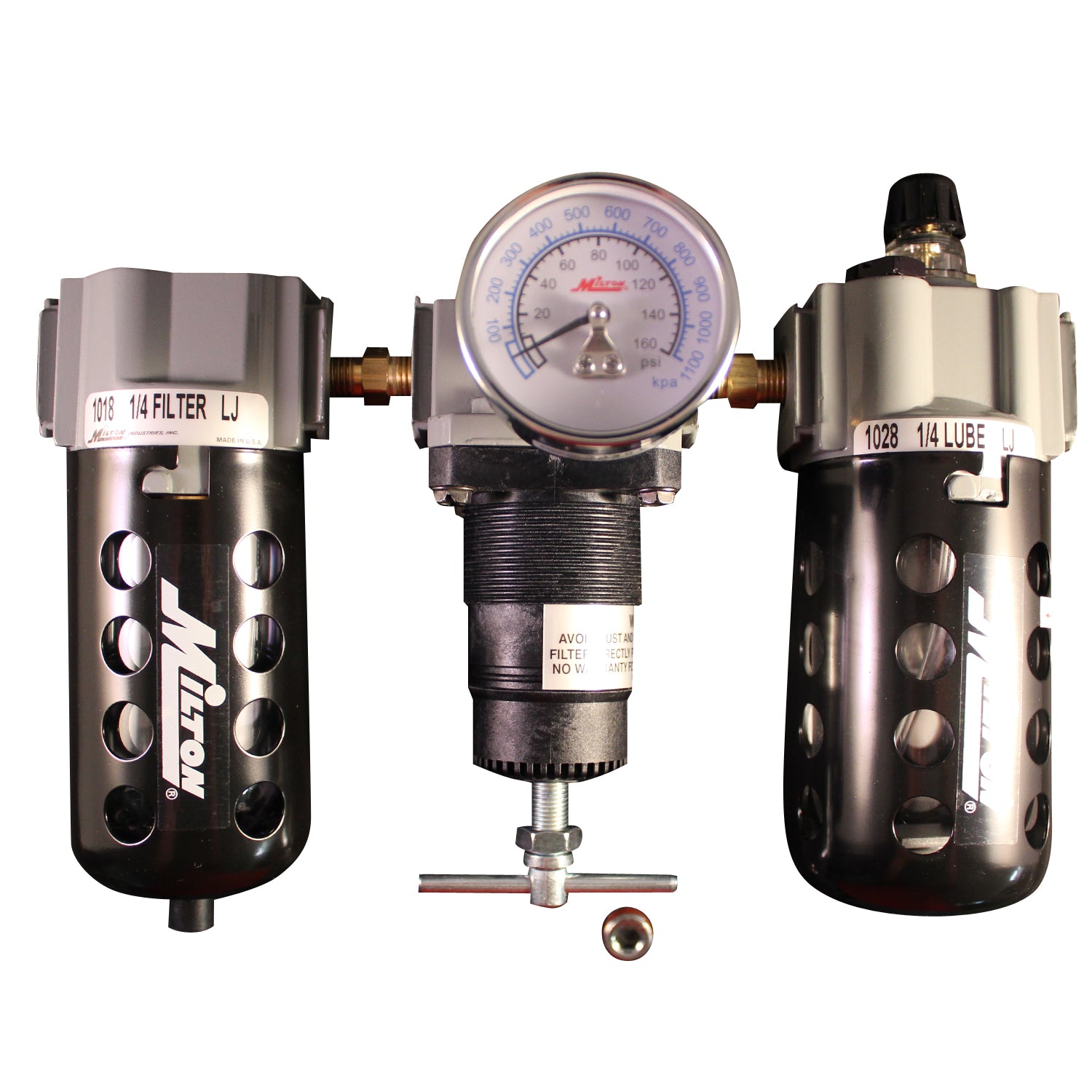 Milton® 1/4" NPT Deluxe Polycarbonate FRL Trio 1100