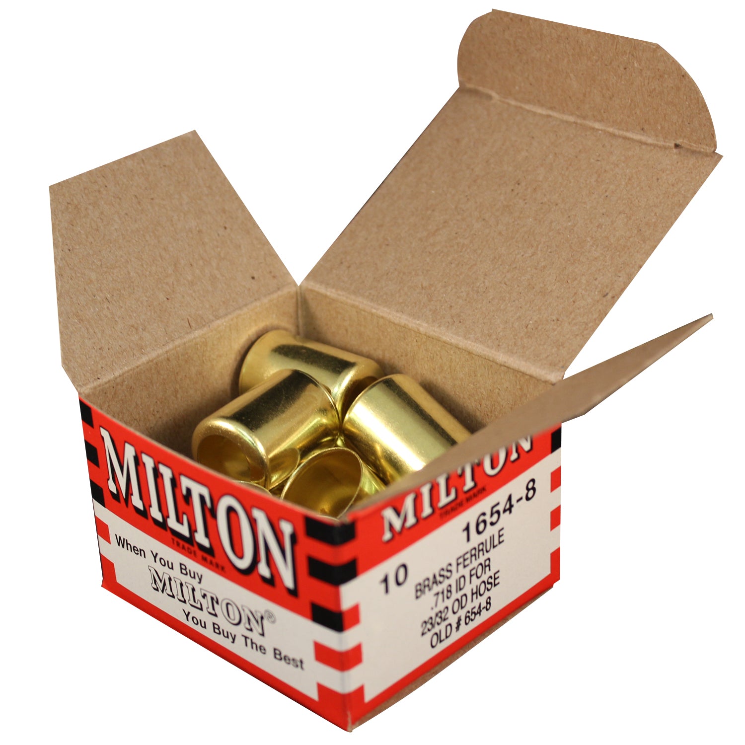 Milton 1654-8 1 x .718 ID Brass Ferrule