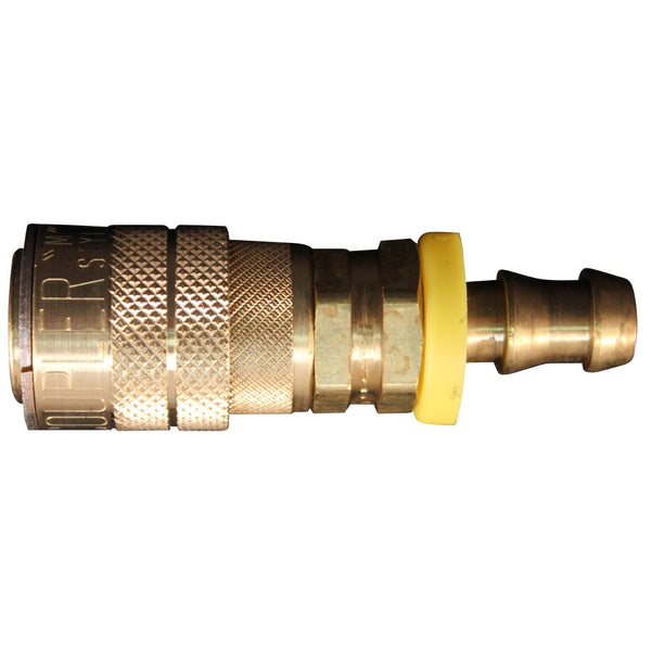 Interstate Pneumatics Easy Lock Brass Hose Fittings, Connectors, 1/4 Inch Hose Barb Splicer