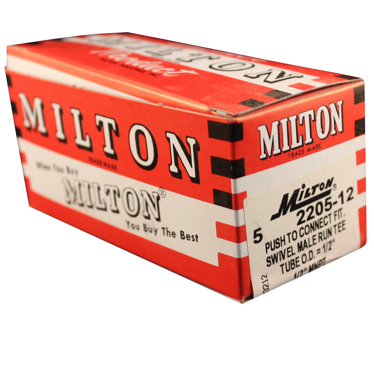 Milton Industries 1/2" MNPT 1/2" OD PushtoConnect Swivel Run Tee