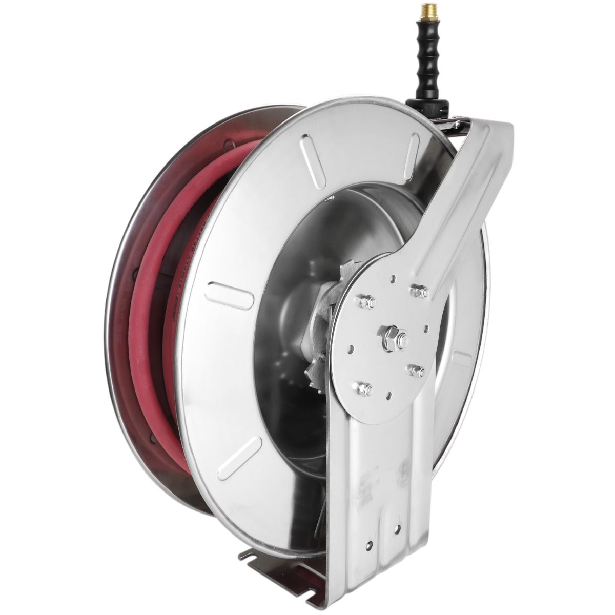 3/8 in. x 50 ft Retractable Pressure Washer Stainless-Steel Hose Reel