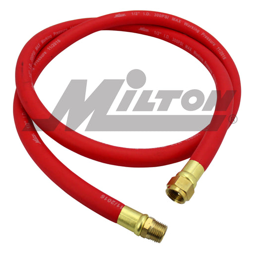 Milton Stainless Steel Hose Reel Retractable, 3/8 ID x 25'  Ultra-Lightweight Rubber hose w/ 1/4 NPT, 300 PSI — Milton® Industries Inc.
