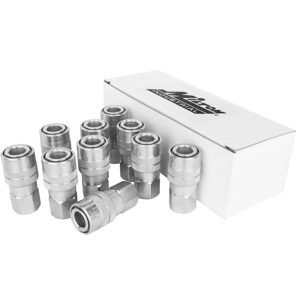 1/4" FNPT Industrial Interchange (M-STYLE®) Quick-Connect Steel Coupler (Box of 10)