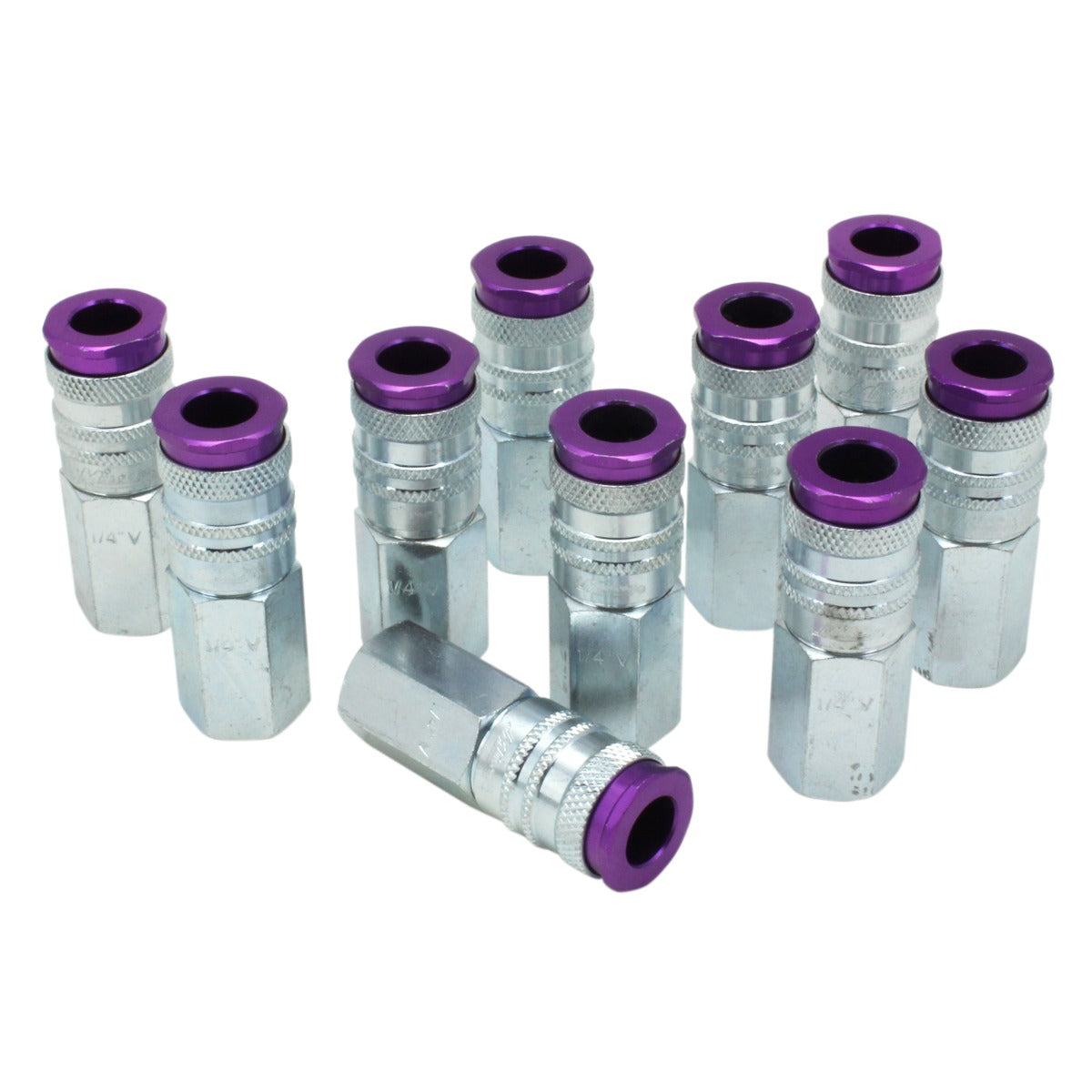 COLORFIT® HIGHFLOWPRO® Couplers (V-Style, Purple) 1/4" NPT (Box of —  Milton® Industries Inc.