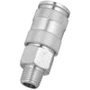 1/4" MNPT High Flow (V-Style) Quick-Connect Steel Coupler