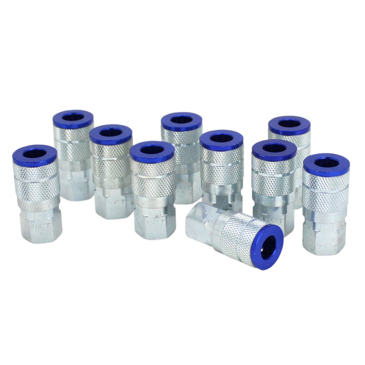 COLORFIT® Pneumatic Couplers - (T-Style, Blue) - 1/4