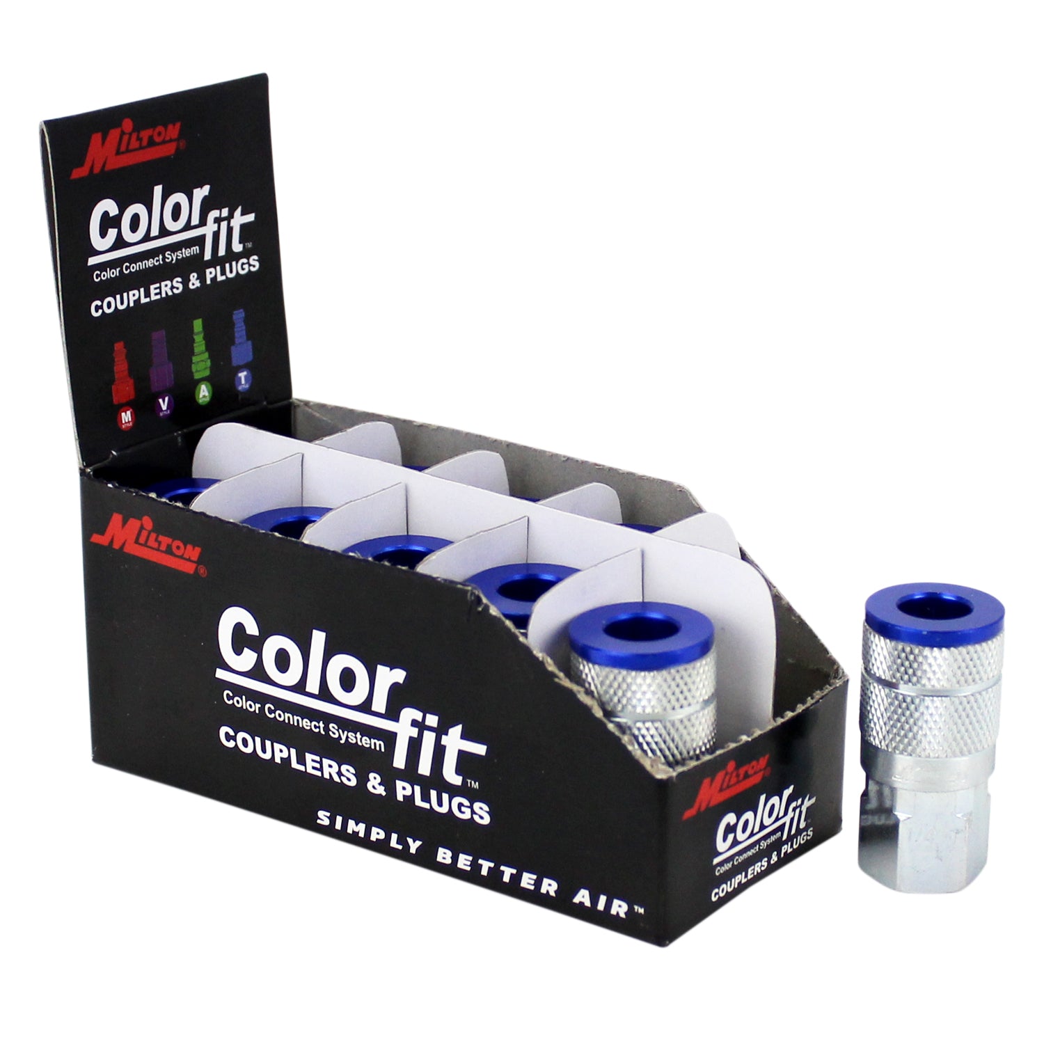 COLORFIT® Couplers (T-Style, Blue) - 1/4