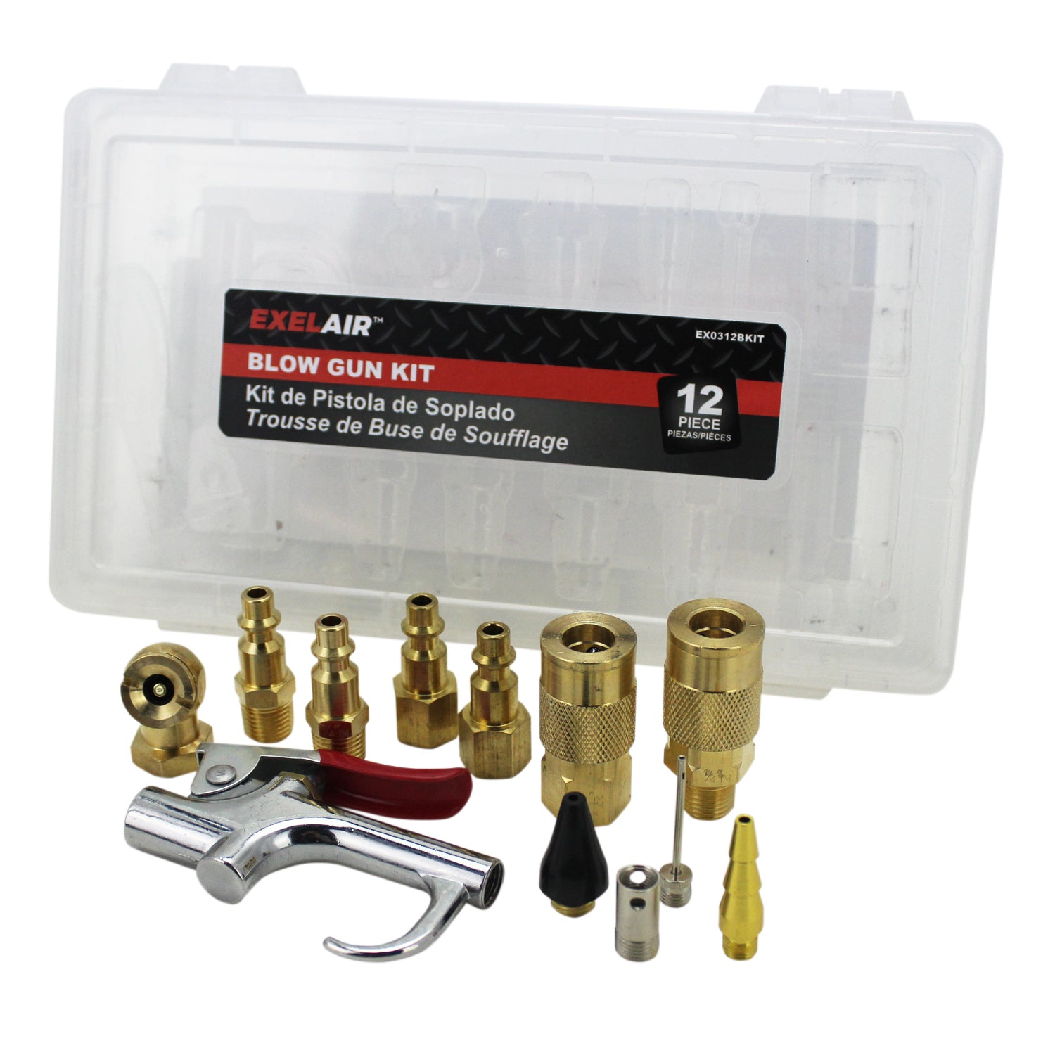 Air Accessory Kit EXELAIR® Blow Gun and Air Accessory Kit - Safety adapter, Nozzle Tips,