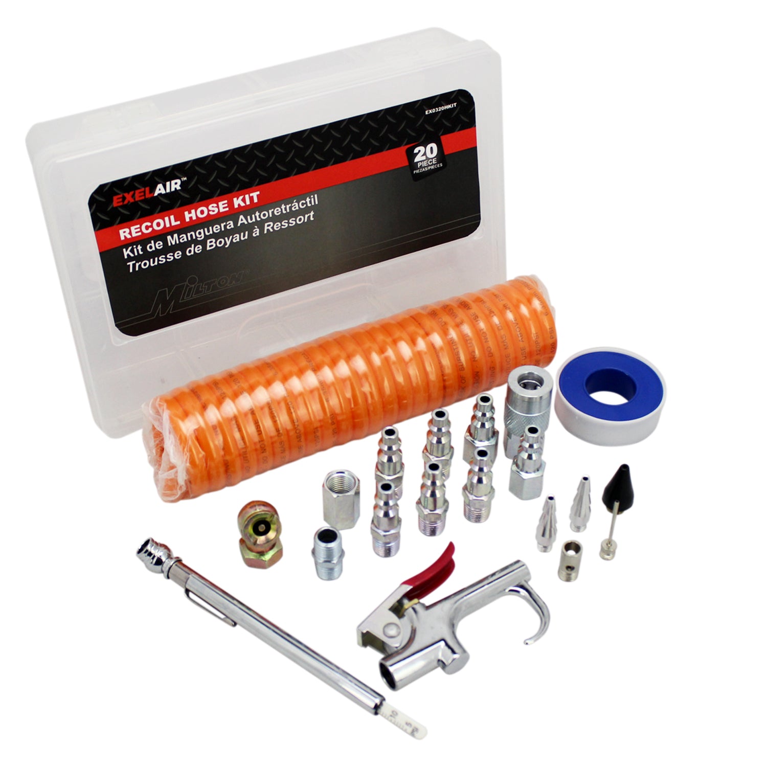 thumbnail image 2 of 3-Piece Air Compressor Accessory Kit: Recoil Hose, Inflator Tool, And Duster Gun – Portable 2 of 6