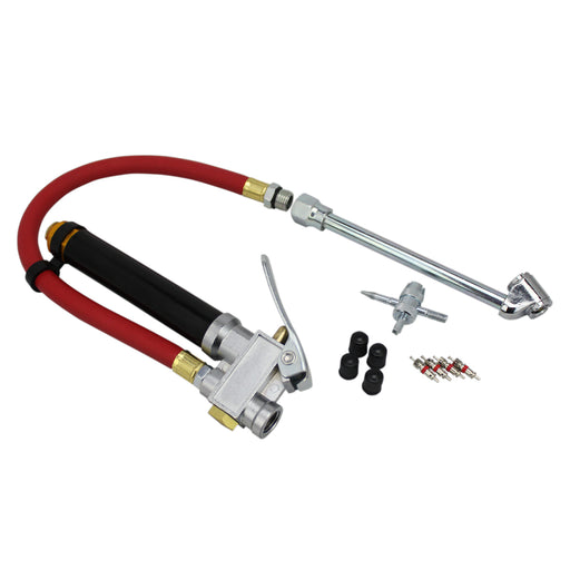 Milton S-516 Tire Inflator Gauge – Dual Head Straight Foot Air Chuck, 15" Hose, USA Made