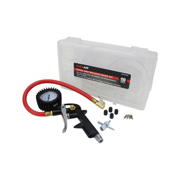 Milton Exelair Analog Pistol Grip Tire Inflator Deflator Gauge Kit