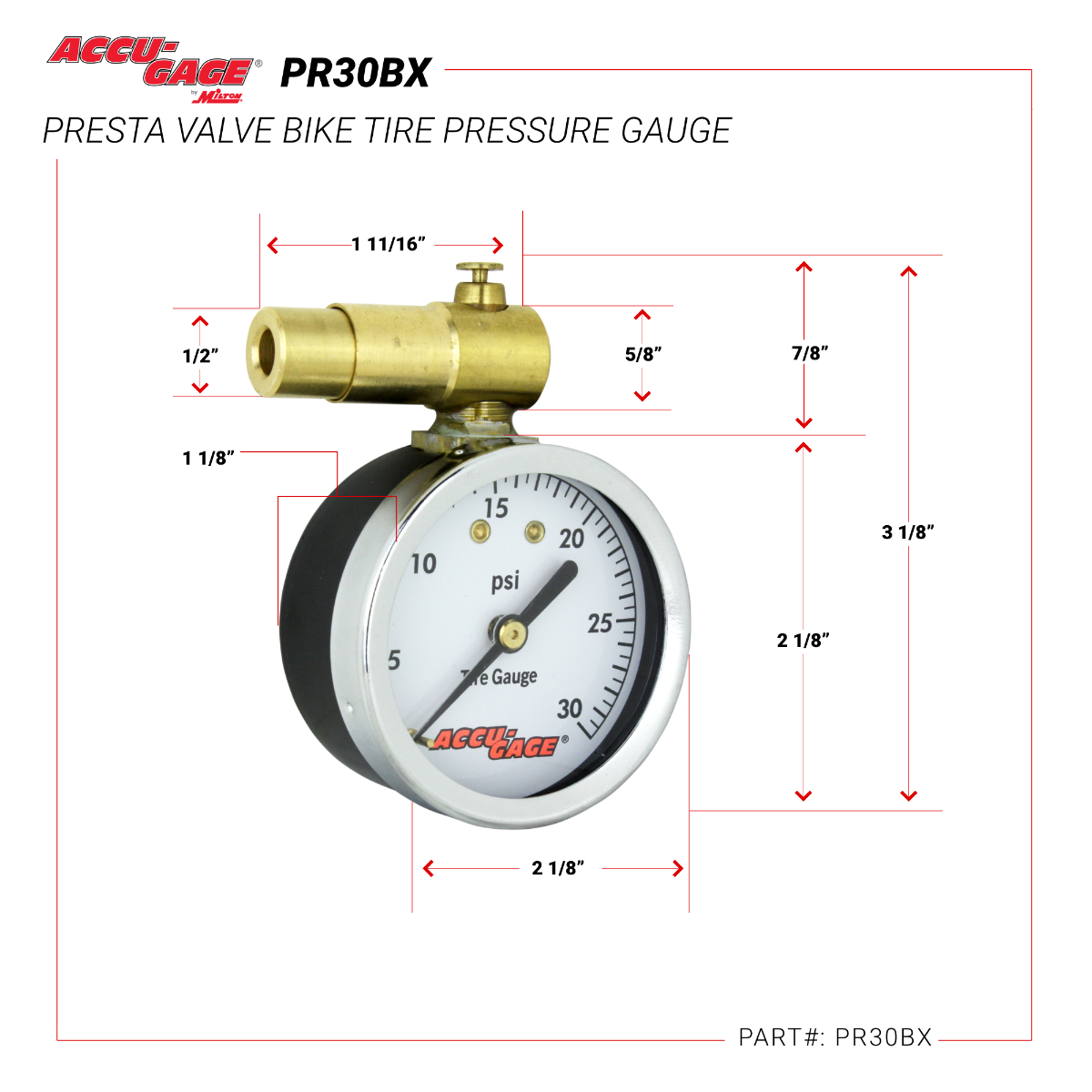 Presta pressure deals gauge