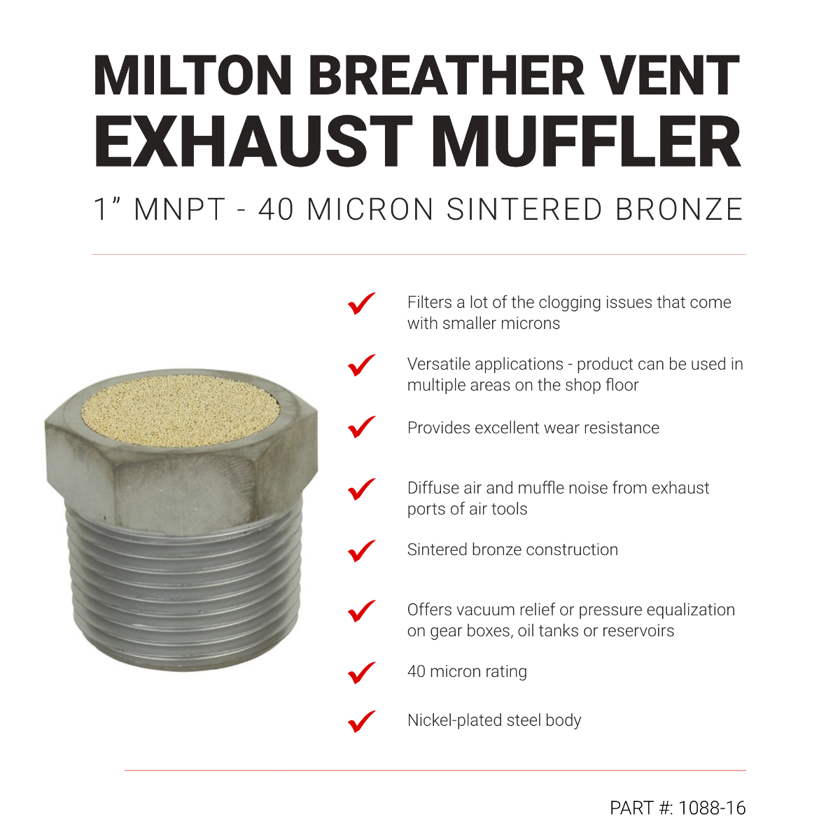 Breather Vent Pneumatic Muffler, 1